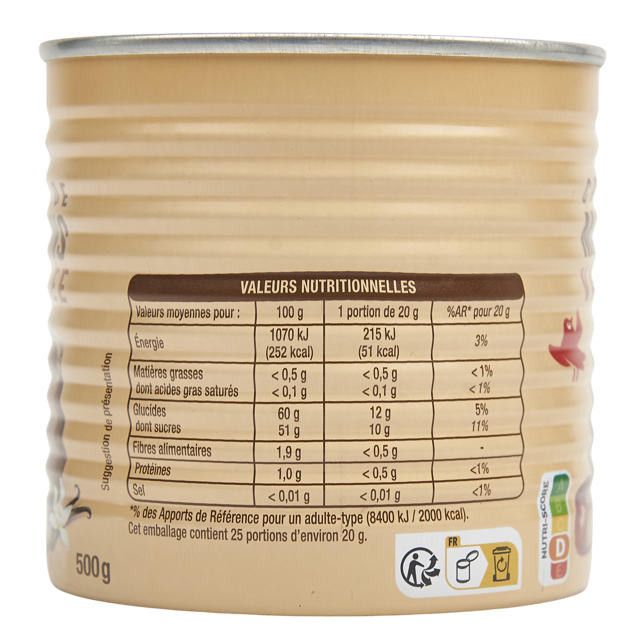 Voir la diapositive 3 : AUCHAN Crème de marrons vanillée 500g