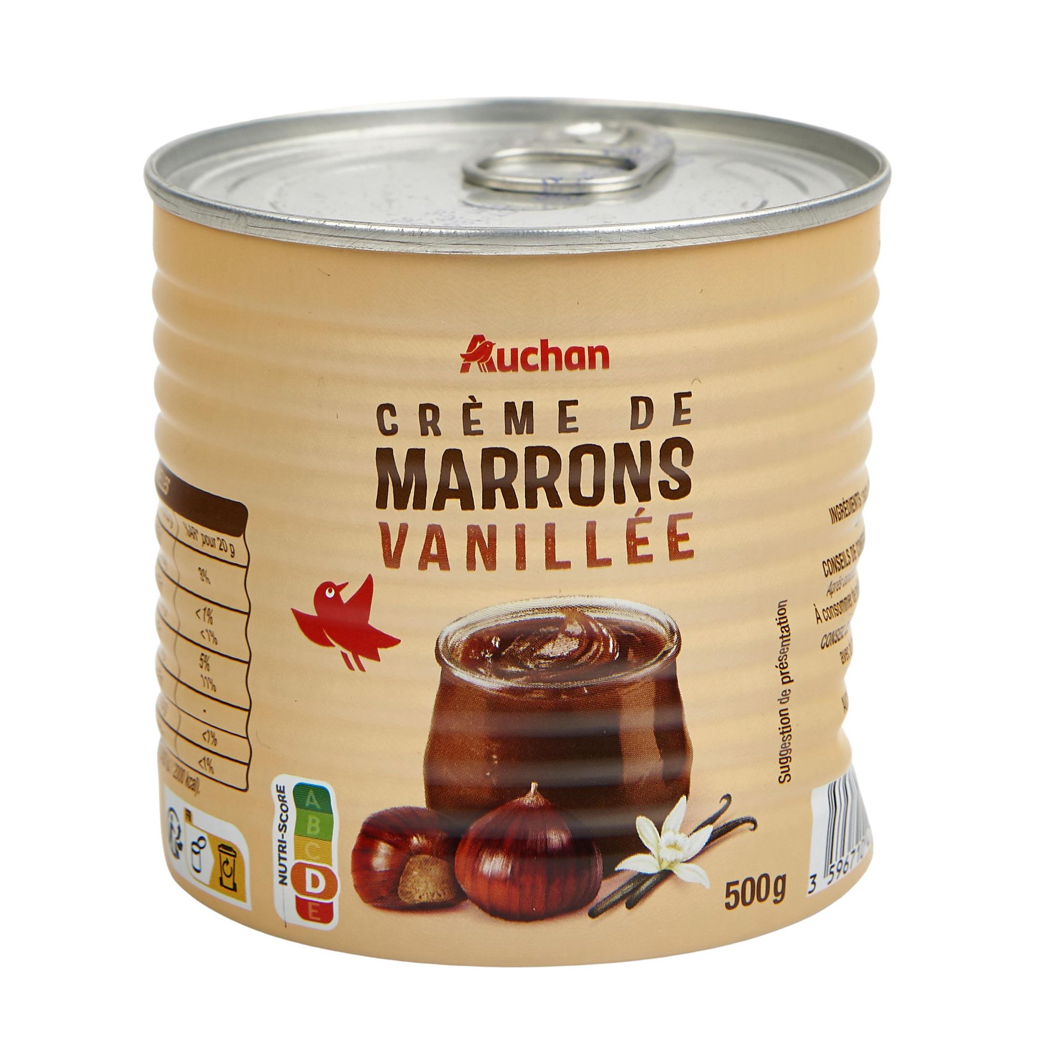 Voir la diapositive 5 : AUCHAN Crème de marrons vanillée 500g