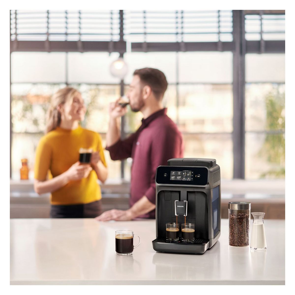 PHILIPS Machine à café expresso avec broyeur EP1220/00 - Noir