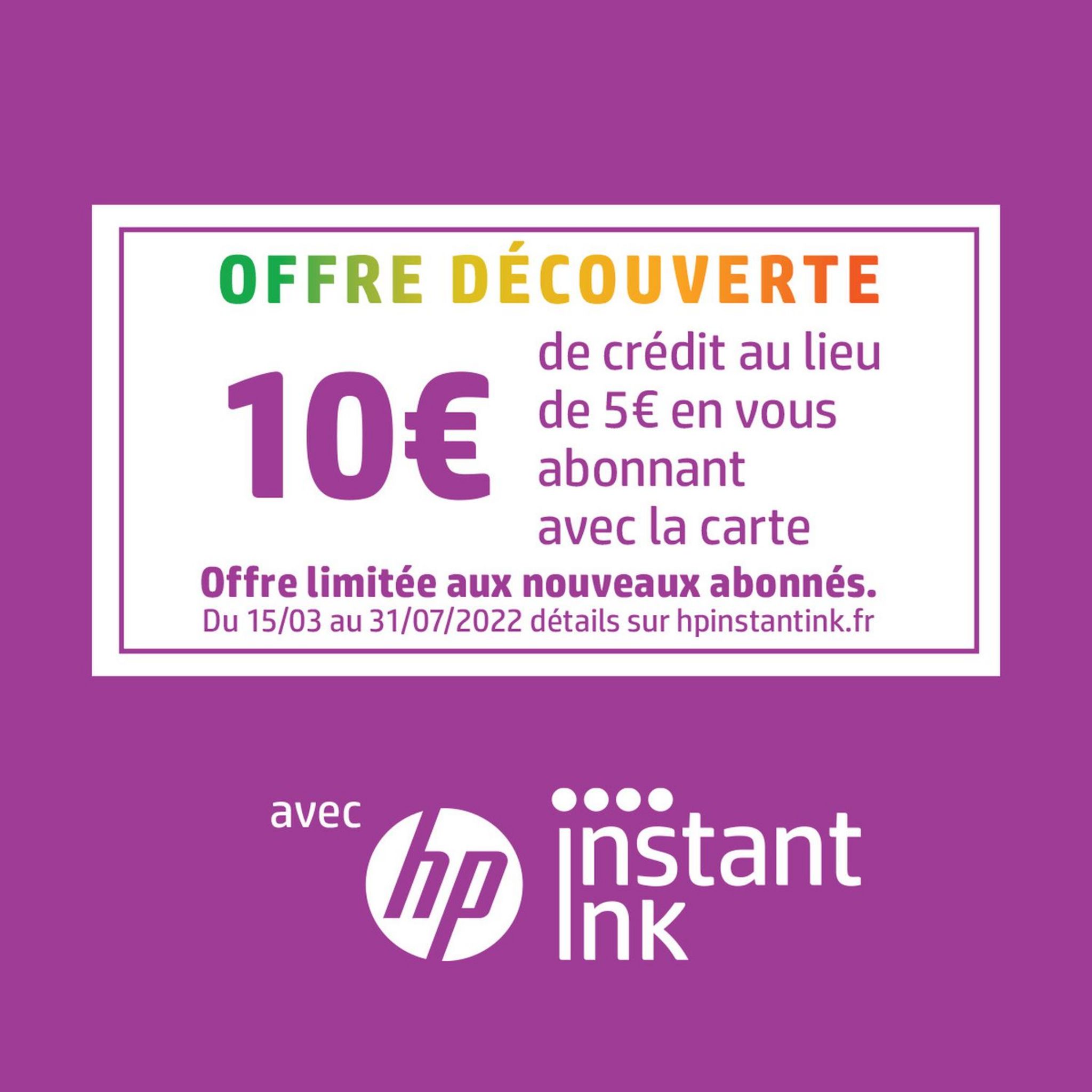 Voir la diapositive 3 : HP Carte Prépayée Instant Ink
