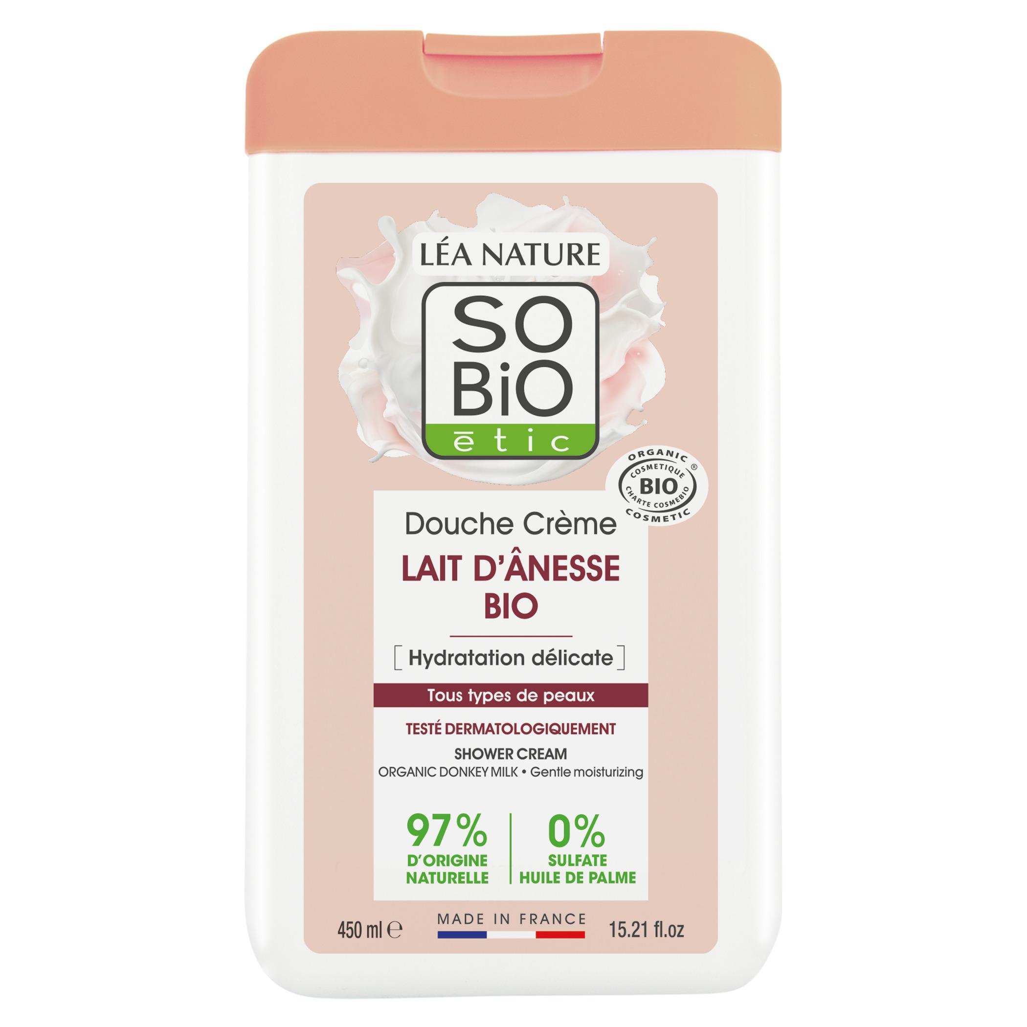SO BIO ETIC Douche crème bio lait d'ânesse tous types de peaux 450ml