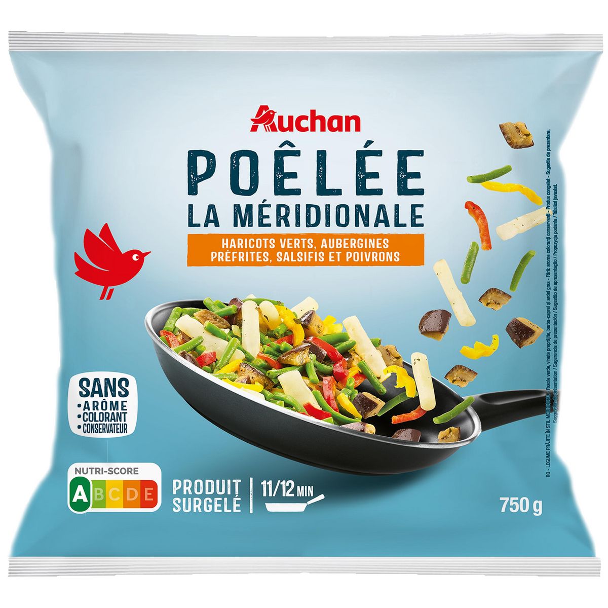 AUCHAN Poêlée méridionale 5 portions 750g