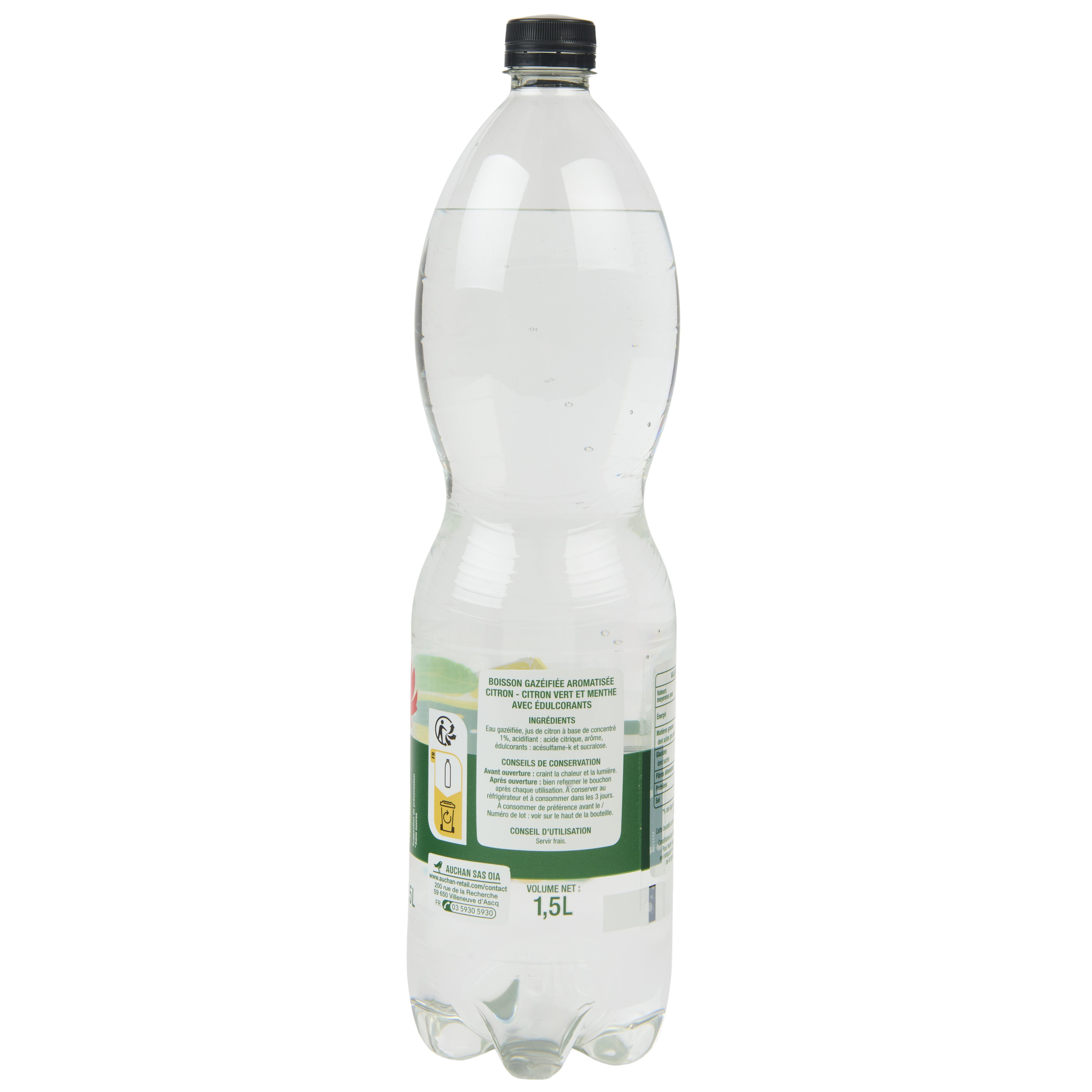 Voir la diapositive 2 : AUCHAN Soda saveur mojito sans alcool zéro 1.5l