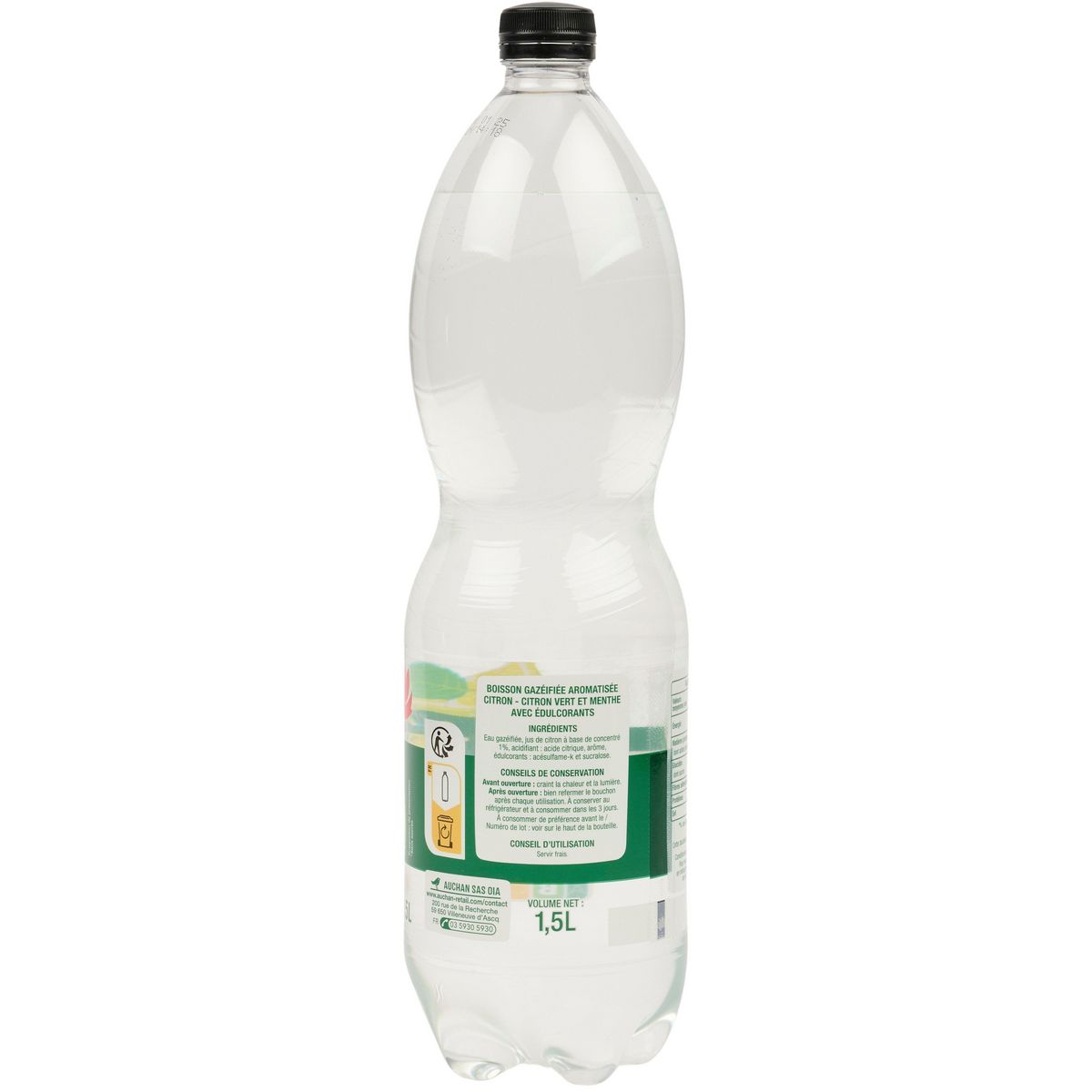 AUCHAN Soda saveur mojito sans alcool zéro 1.5l