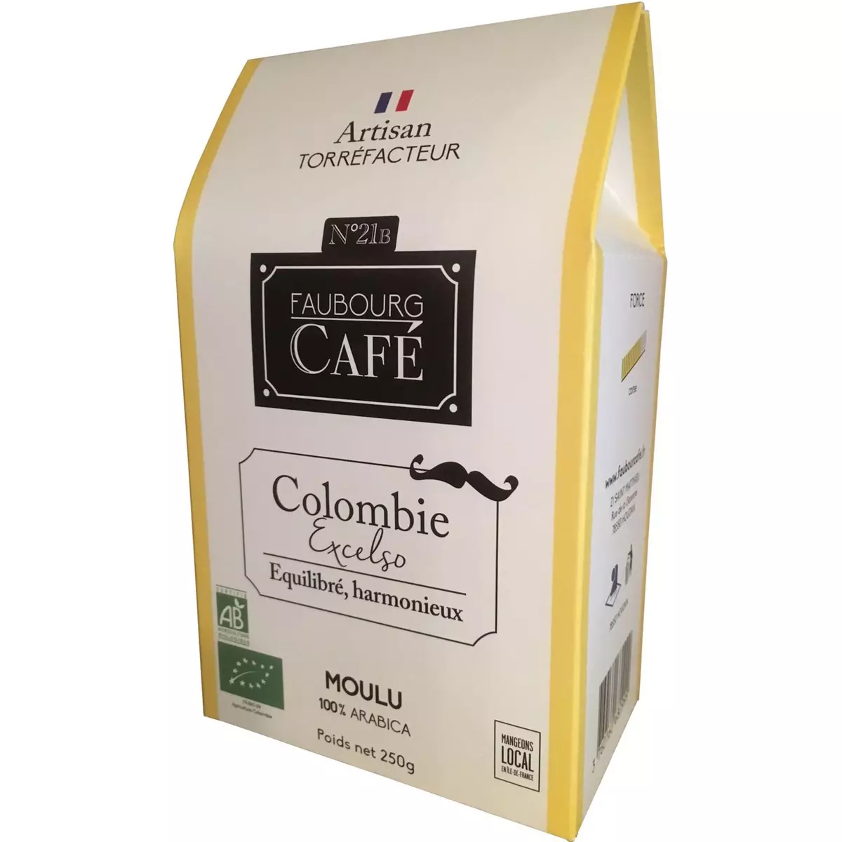 FAUBOURG CAFE Café moulu bio de Colombie excelso 100% arabica 250g