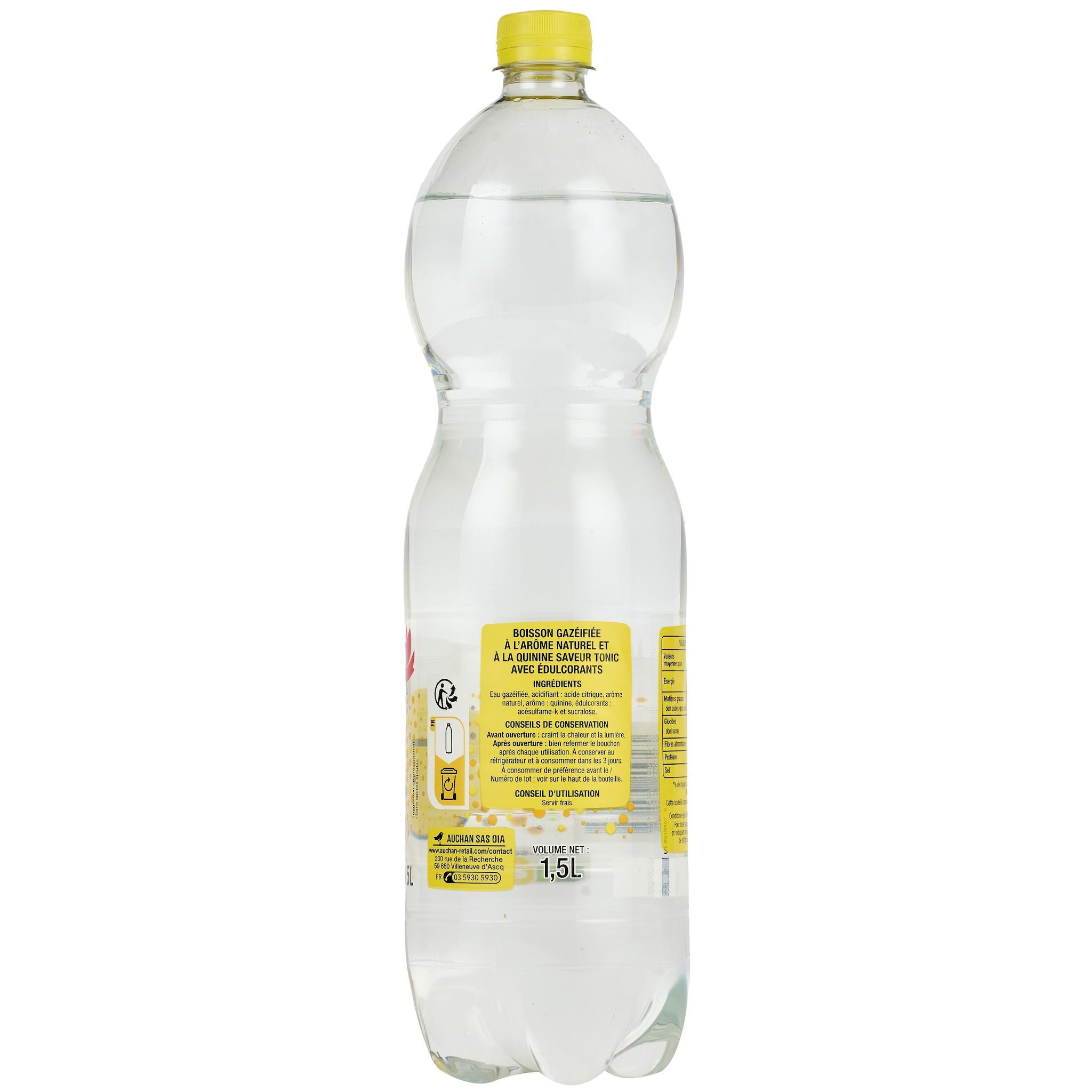 Voir la diapositive 2 : AUCHAN Soda tonic zéro 1,5l