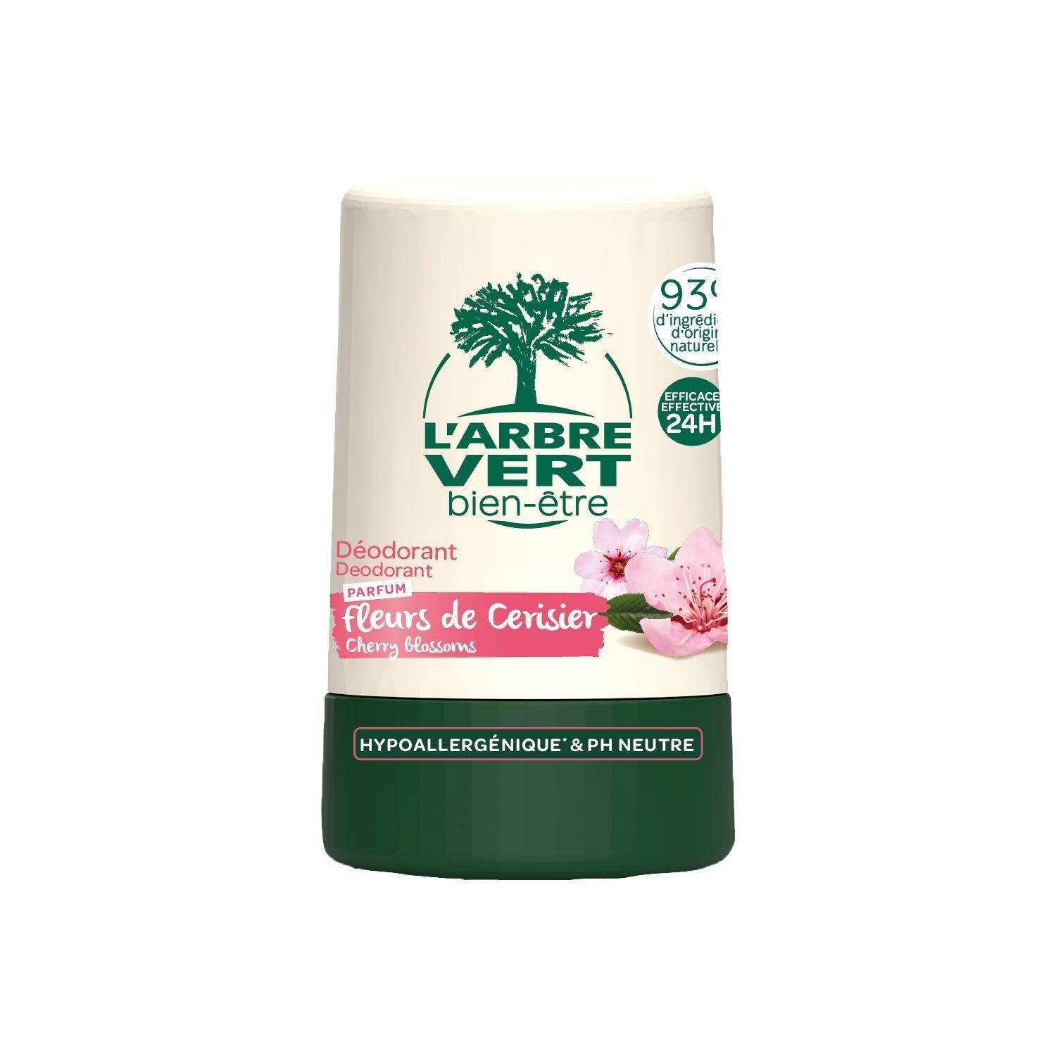 Voir la diapositive 2 : L'ARBRE VERT Déodorant bille 24h parfum fleurs de cerisier 50ml