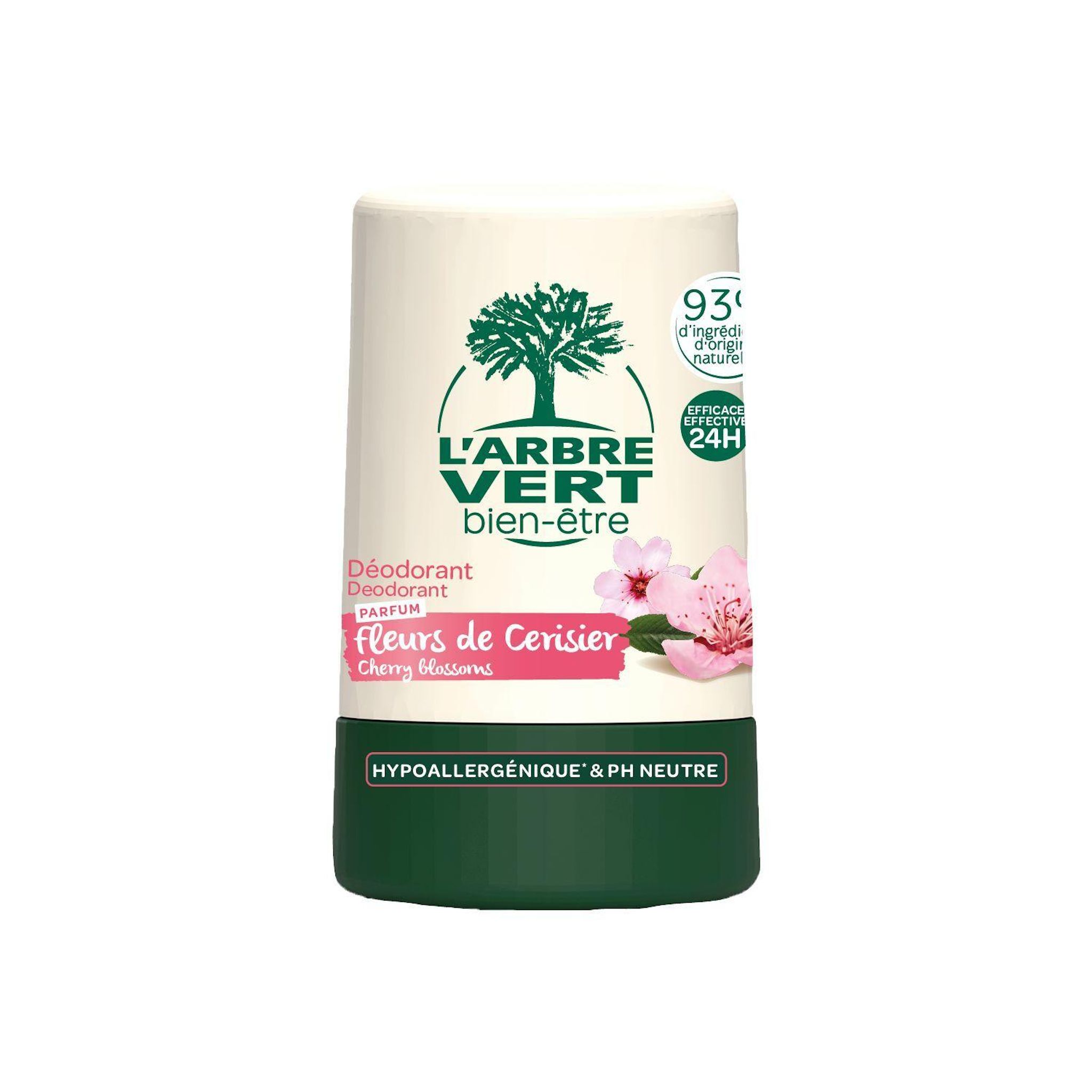 Voir la diapositive 2 : L'ARBRE VERT Déodorant bille 24h parfum fleurs de cerisier 50ml