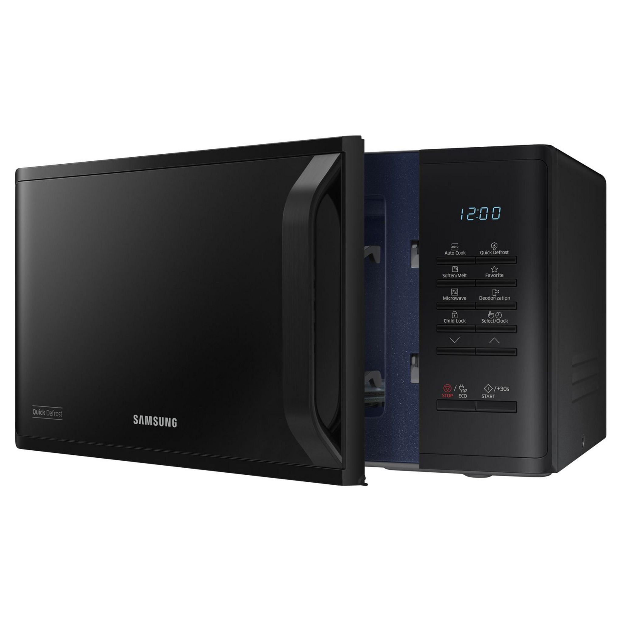 Voir la diapositive 4 : SAMSUNG Micro-ondes monofonction MS23K3513AK - 800 W - Capacité 23 L - Noir