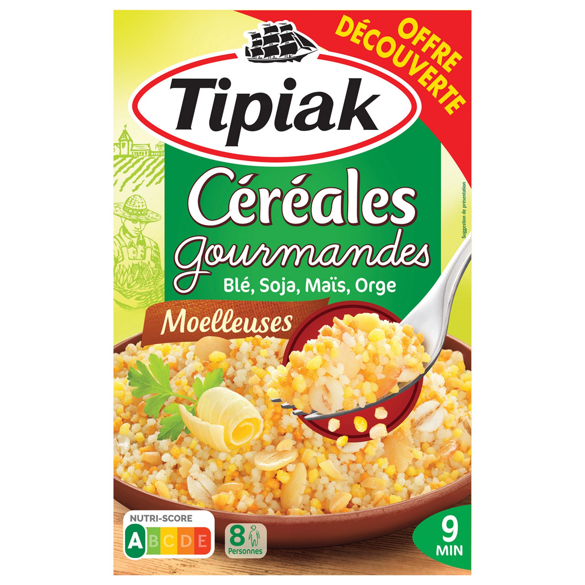 TIPIAK Céréales gourmandes moelleuses blé maïs soja 400g