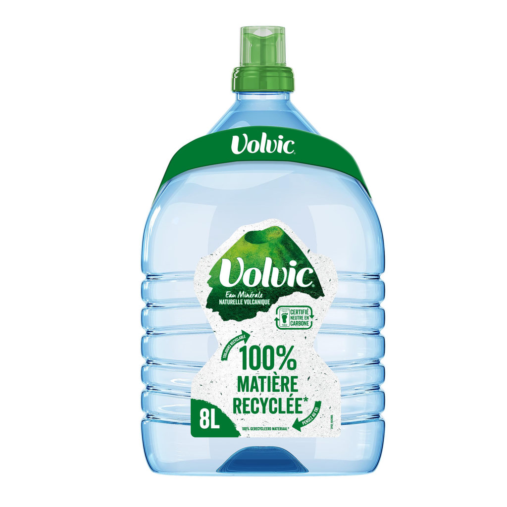 VOLVIC Eau minérale naturelle plate bidon 8l