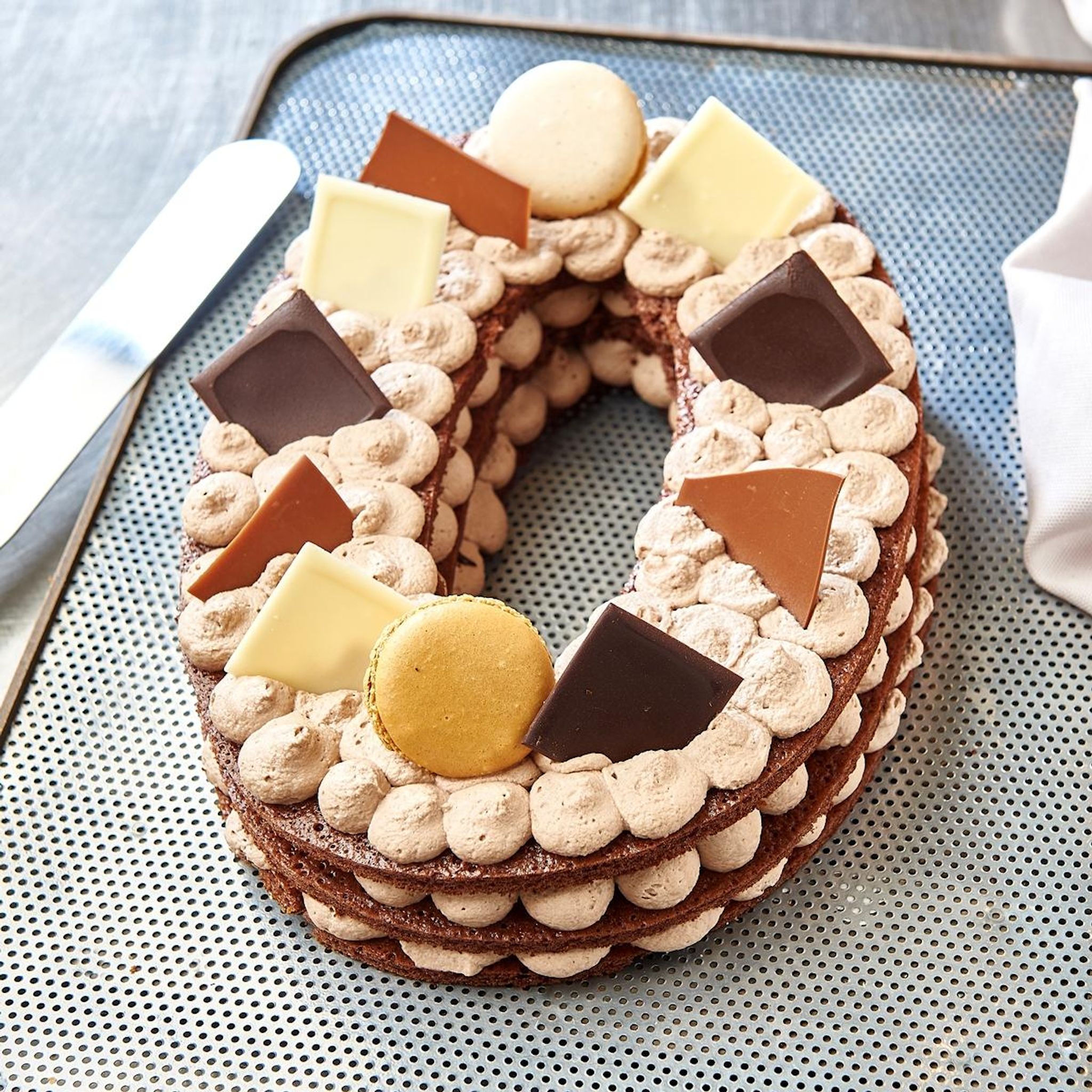 AUCHAN LE TRAITEUR Chiffre 0 Number cake chocolat 6 parts 550g