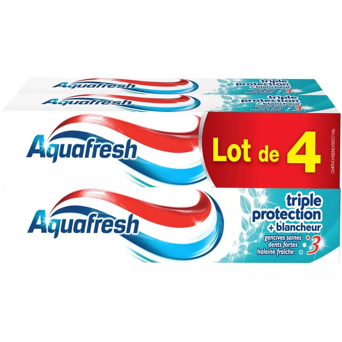 AQUAFRESH Dentifrice triple protection blancheur 4x75ml