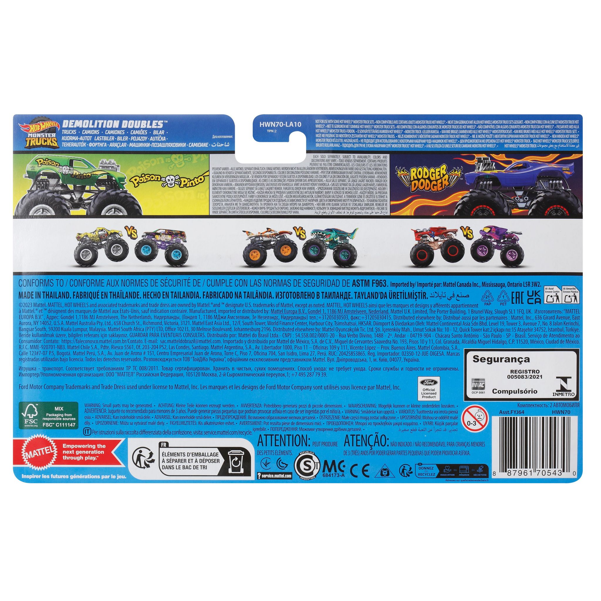 Voir la diapositive 5 : MATTEL Pack de 2 Monster Trucks 2024