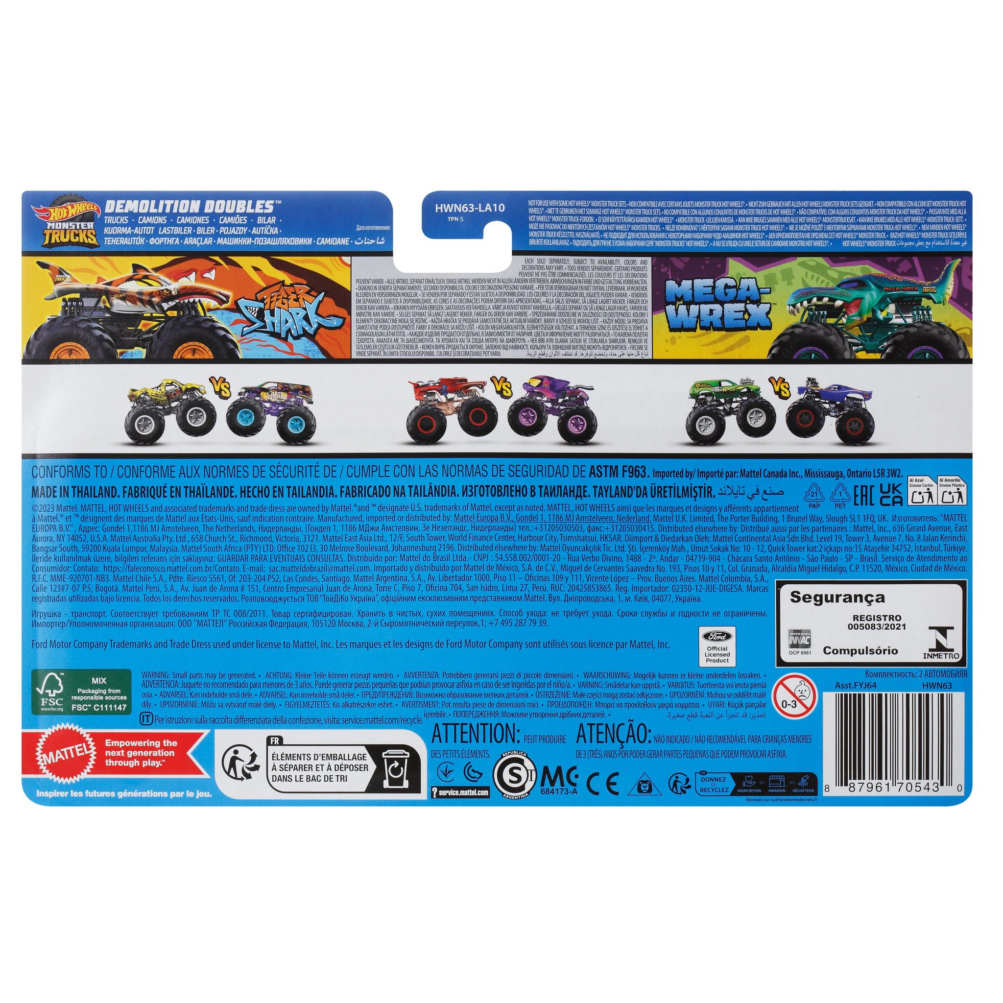 Voir la diapositive 6 : MATTEL Pack de 2 Monster Trucks 2024