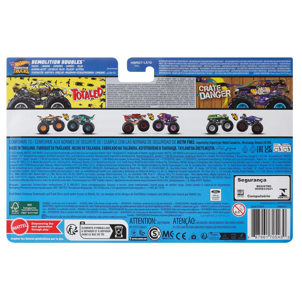 MATTEL Pack de 2 Monster Trucks 2024