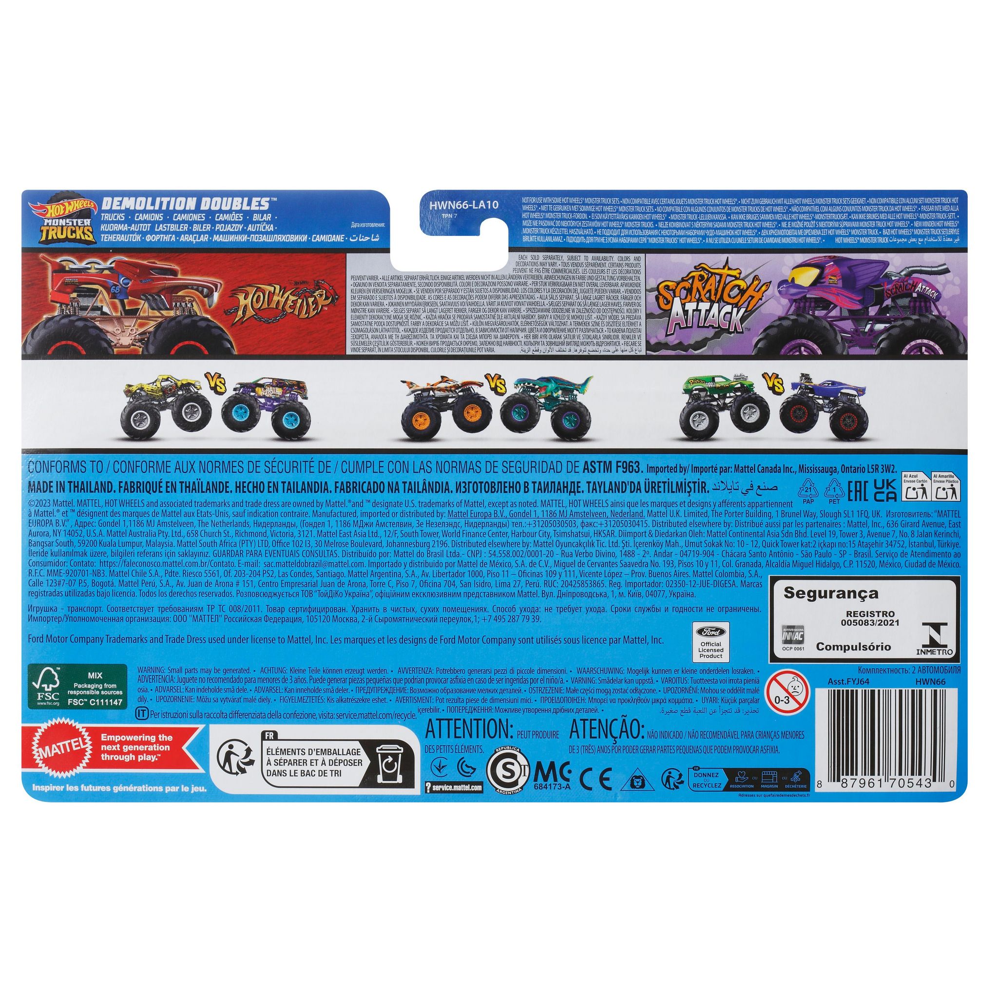 Voir la diapositive 8 : MATTEL Pack de 2 Monster Trucks 2024