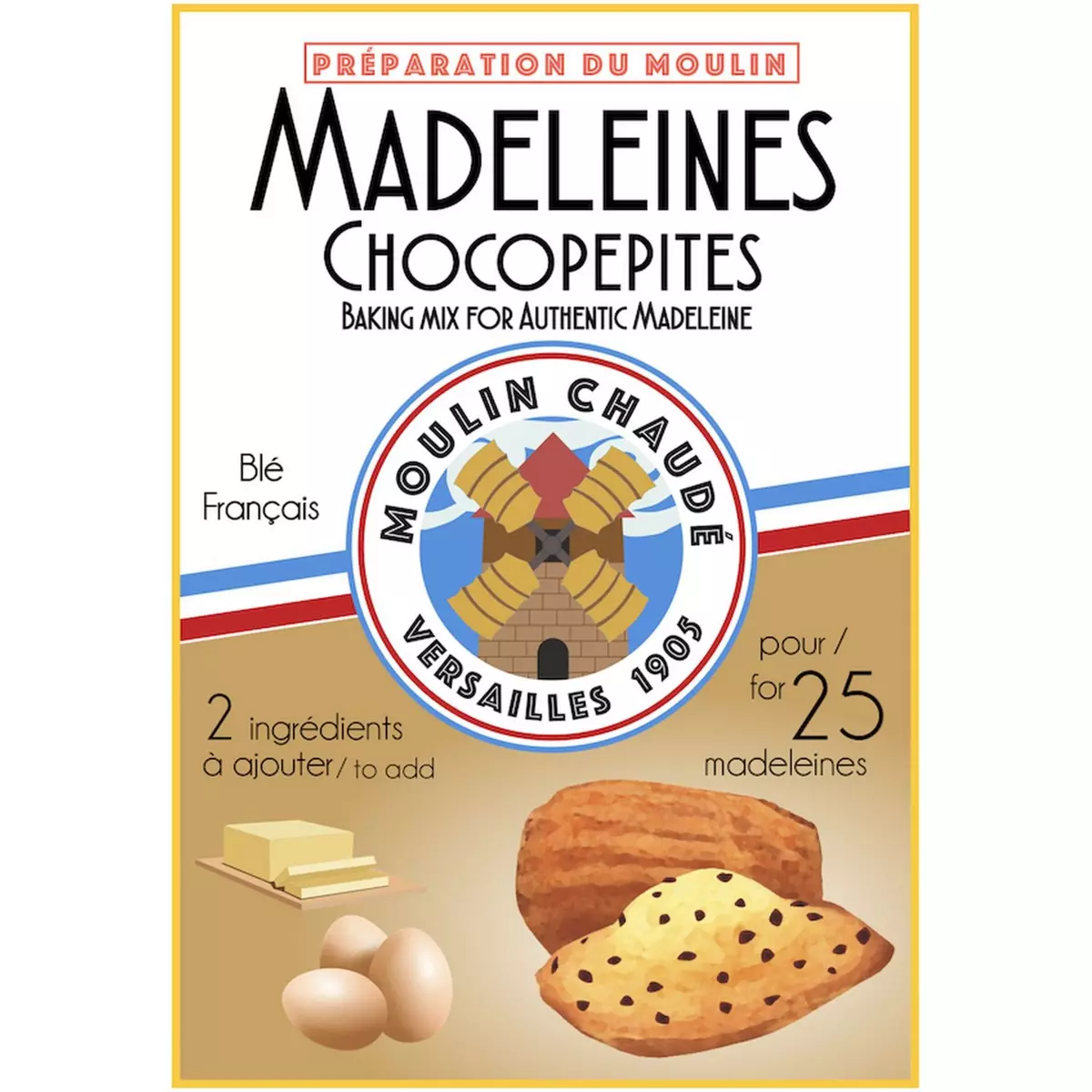 MOULINS DE VERSAILLES Préparation pour madeleines chocopépites 375g