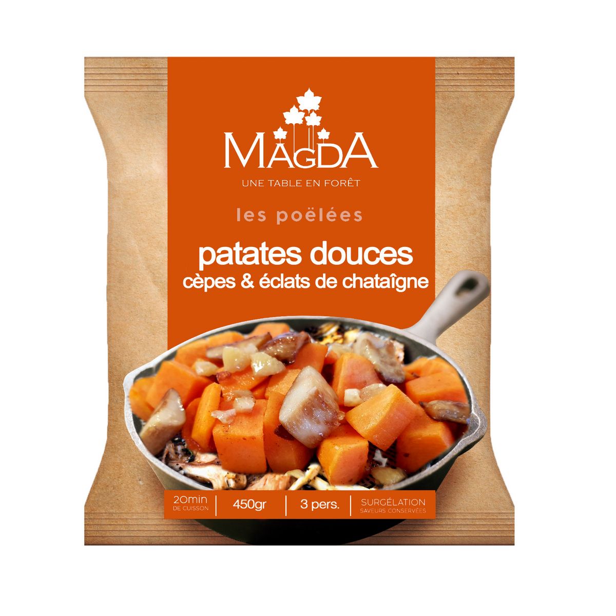 MAGDA Poêlée gourmande patates douces cèpes et éclats de châtaignes 3 portions 450g