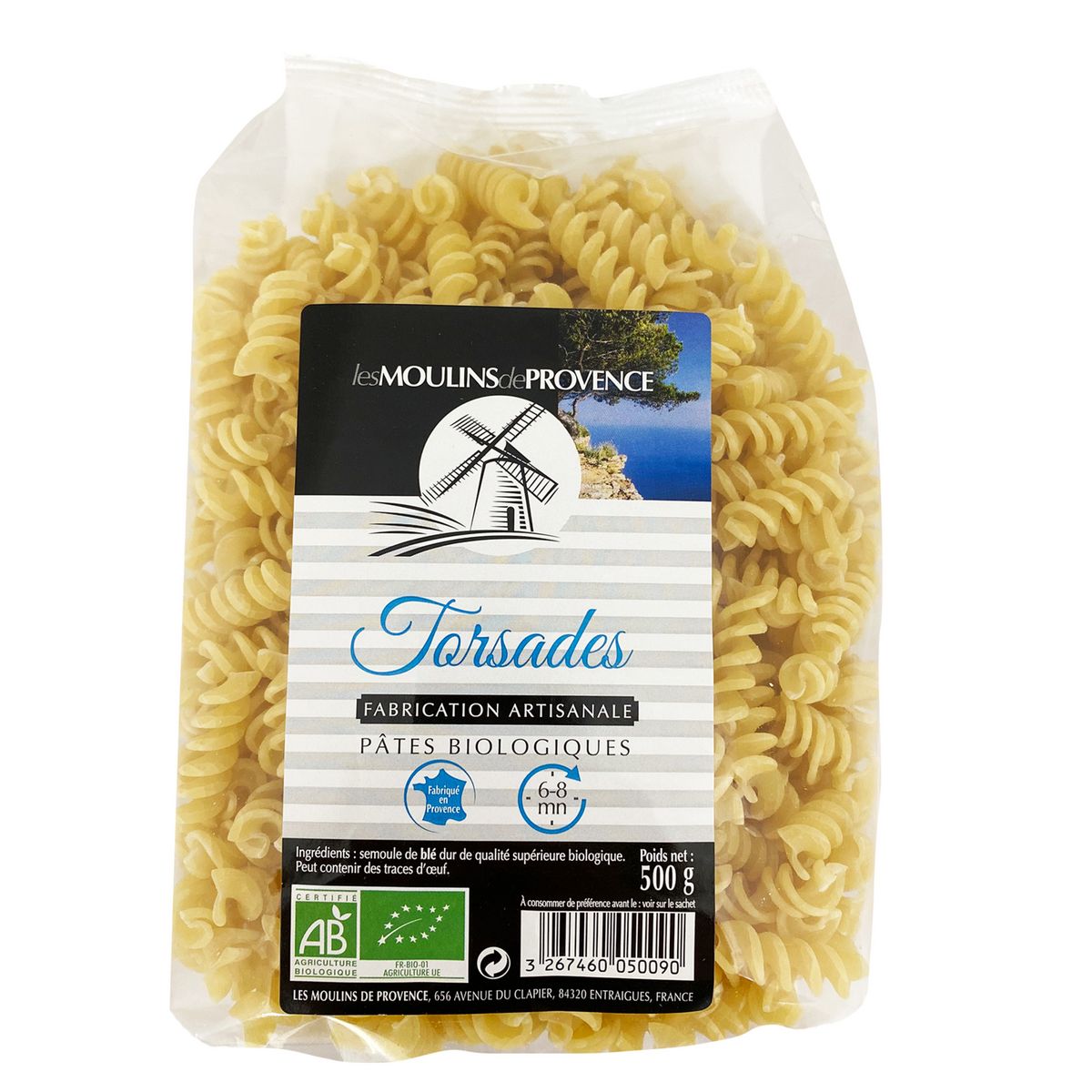 LES MOULINS DE PROVENCE Torsade blanche bio 500g