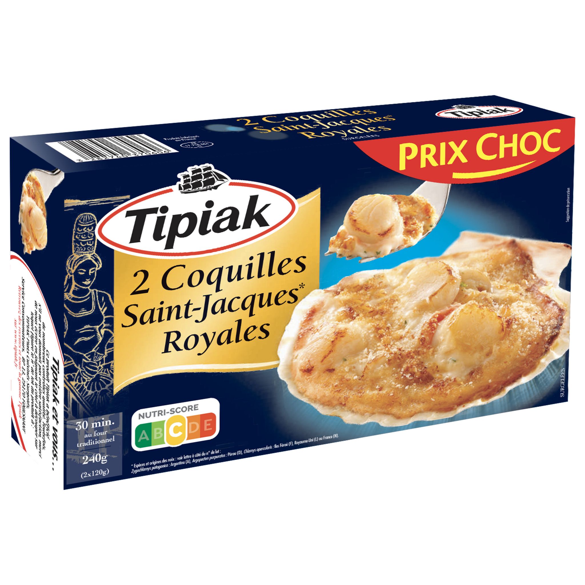 Voir la diapositive 2 : TIPIAK Coquilles Saint-Jacques royales 2 pièces 240g