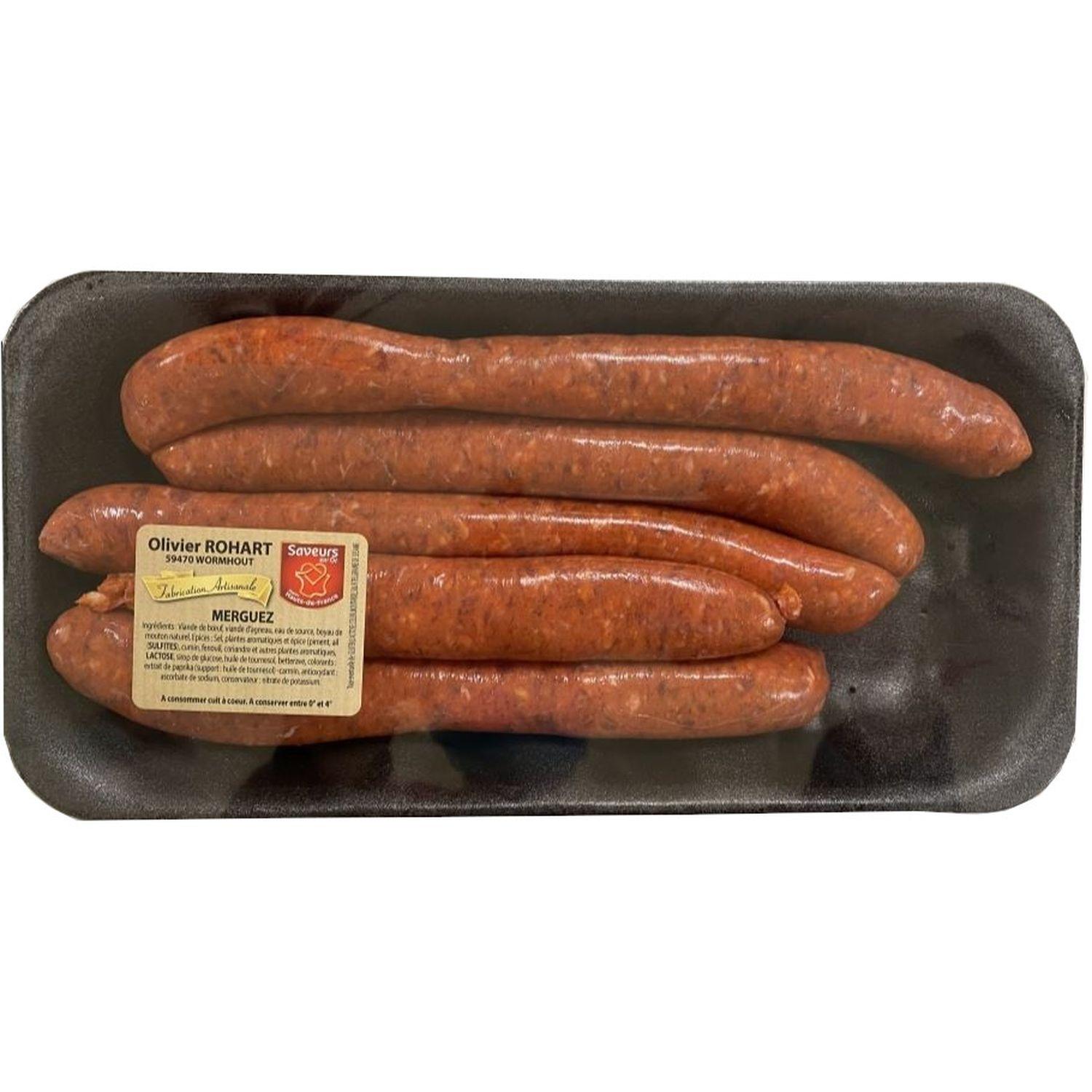 MON BOUCHER Merguez de boeuf et d'agneau 5 portions 340 g à 520 g