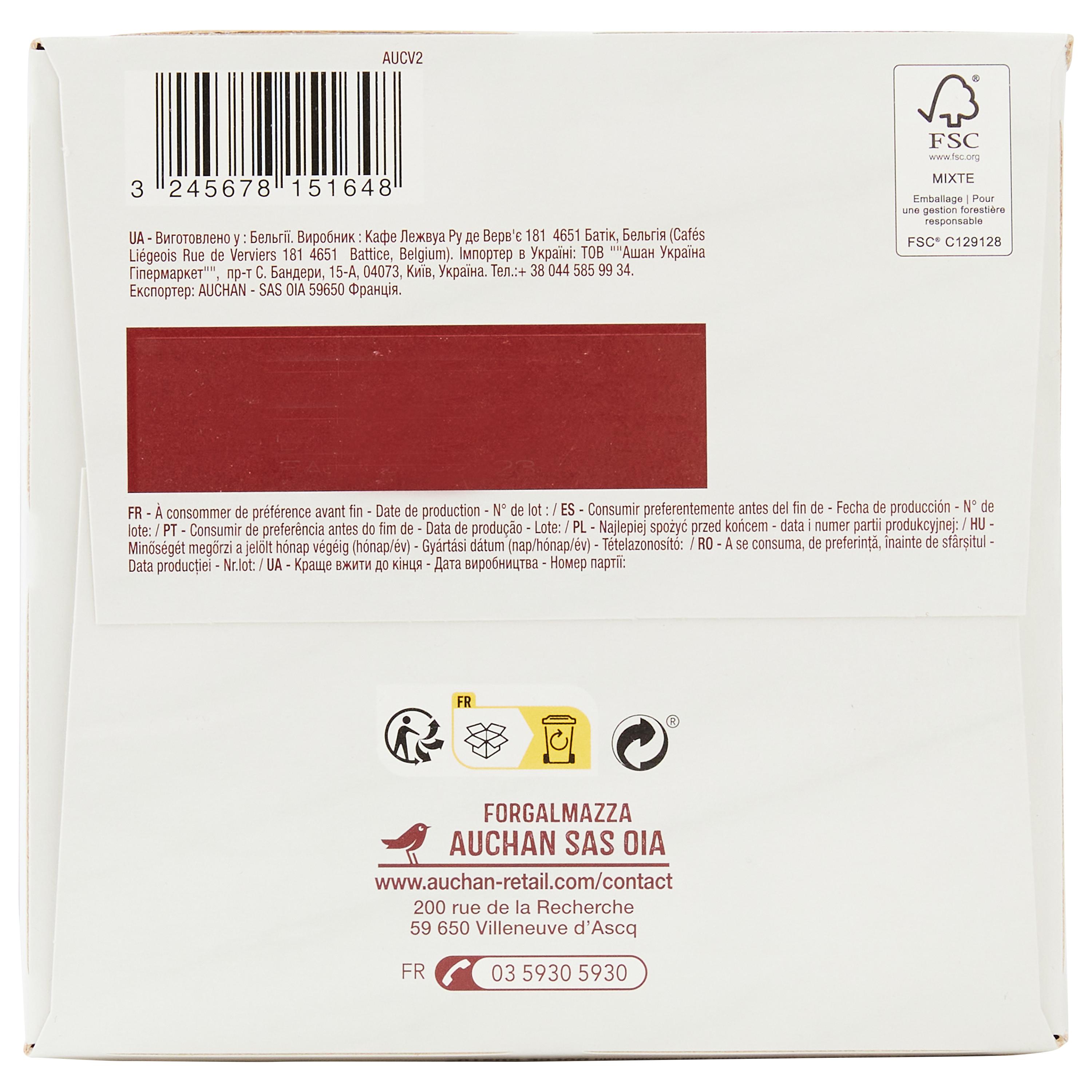 Voir la diapositive 2 : AUCHAN Capsules de café espresso intensité 9 compatibles Dolce Gusto 30 capsules 210g