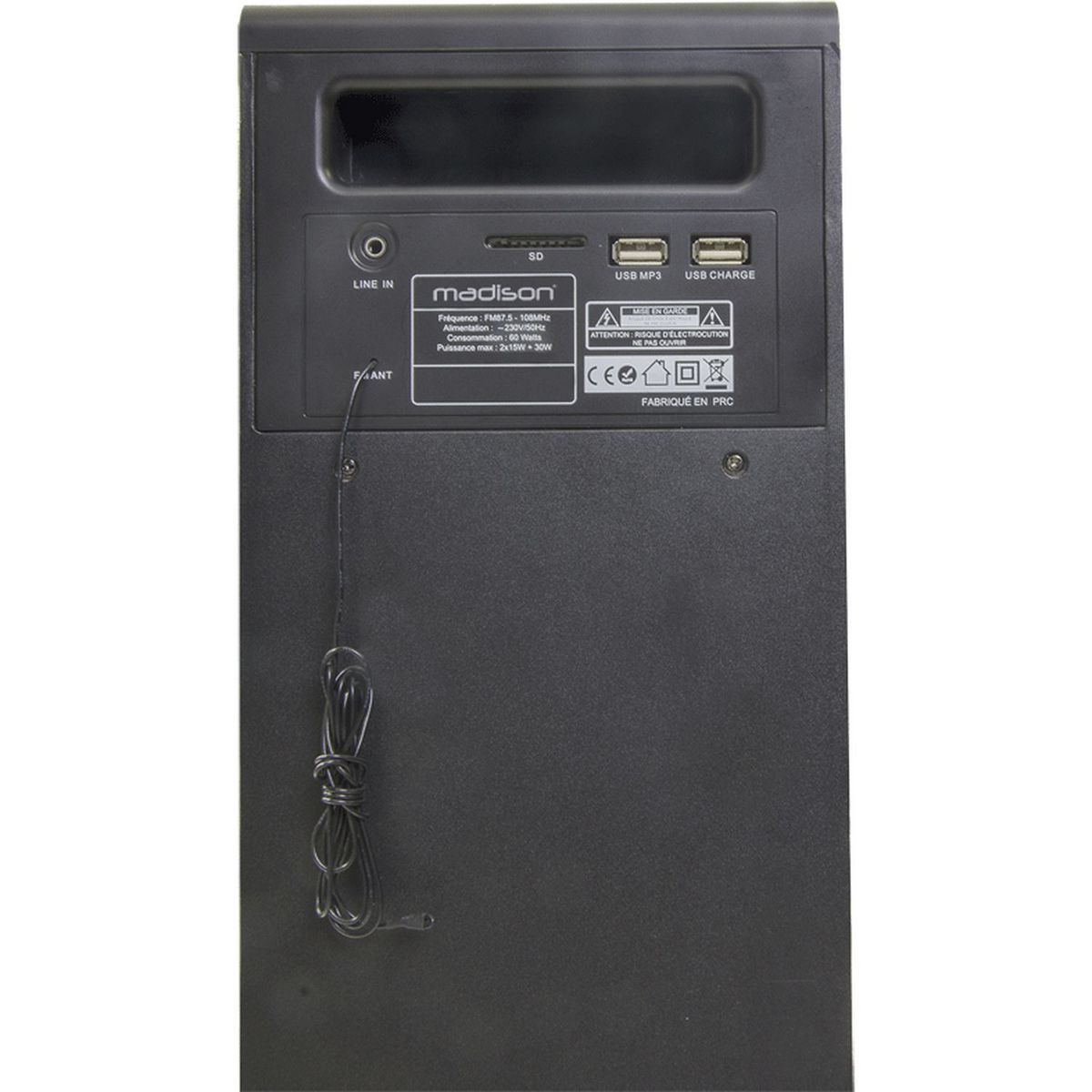 MADISON Tour de son MAD130 CD - Bluetooth - USB - Noir
