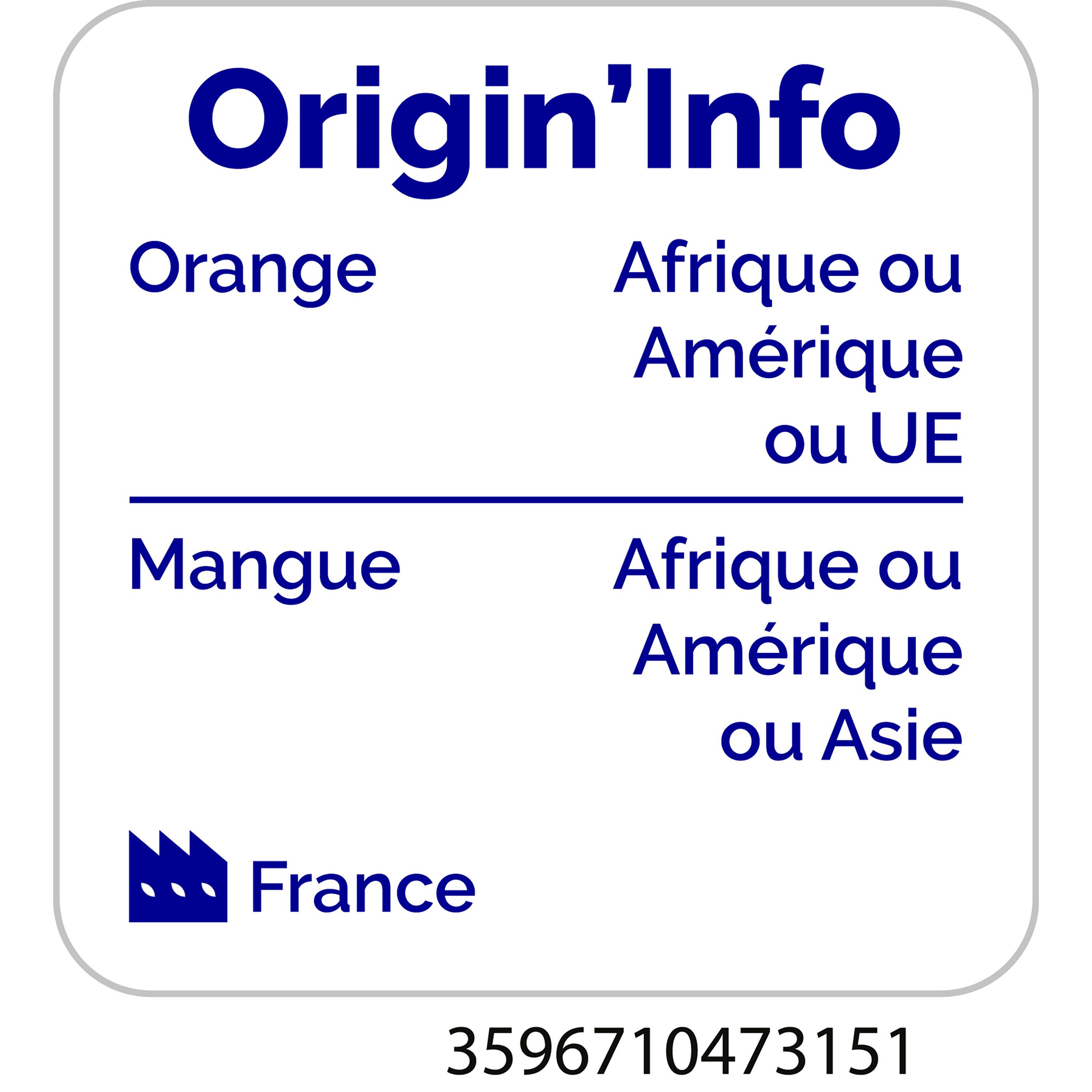 Voir la diapositive 2 : AUCHAN BIO Pur jus d'orange et mangue bouteille verre 1l