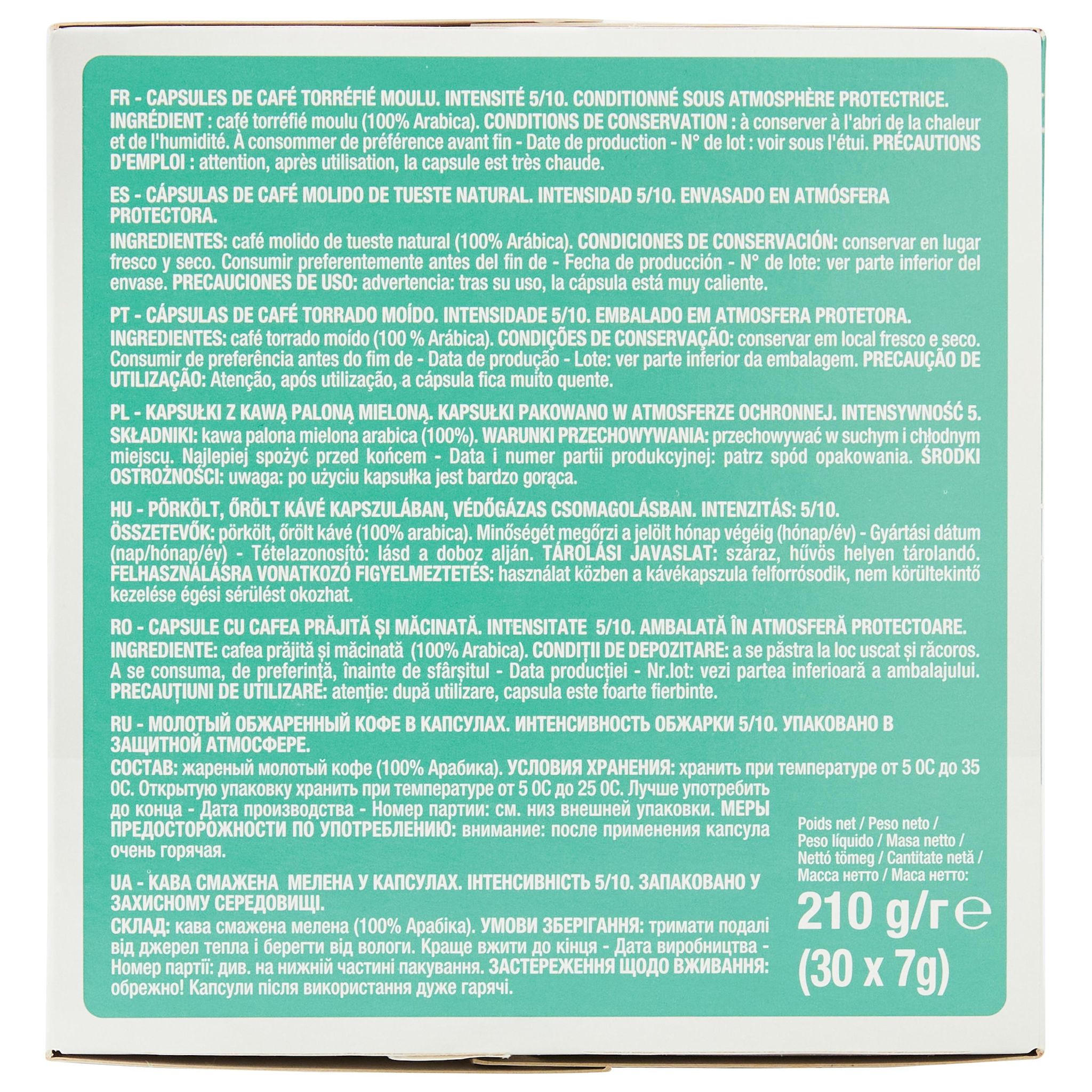 Voir la diapositive 3 : AUCHAN Capsules de café lungo intensité 5 compatibles Dolce Gusto 30 capsules 210g