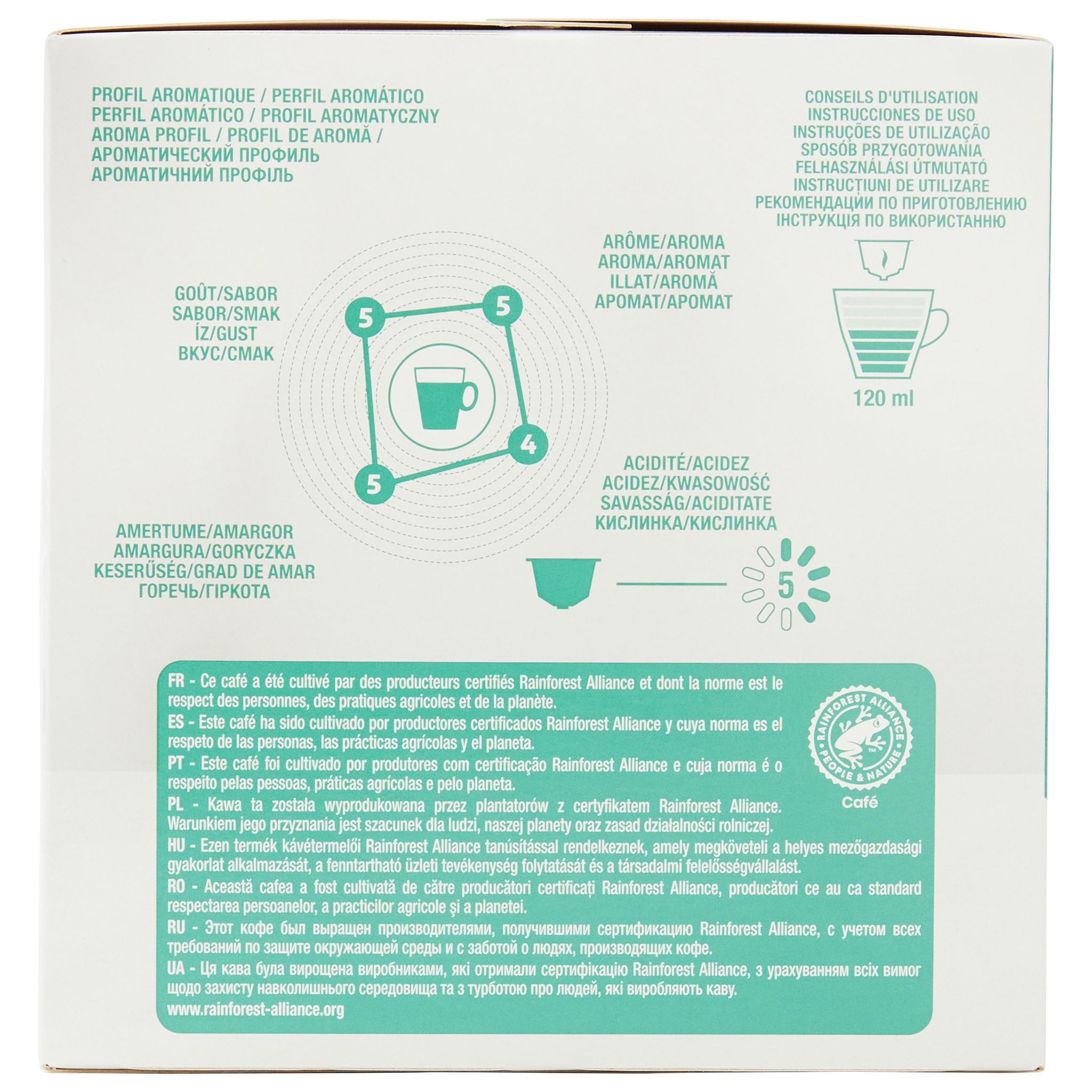 Voir la diapositive 6 : AUCHAN Capsules de café lungo intensité 5 compatibles Dolce Gusto 30 capsules 210g