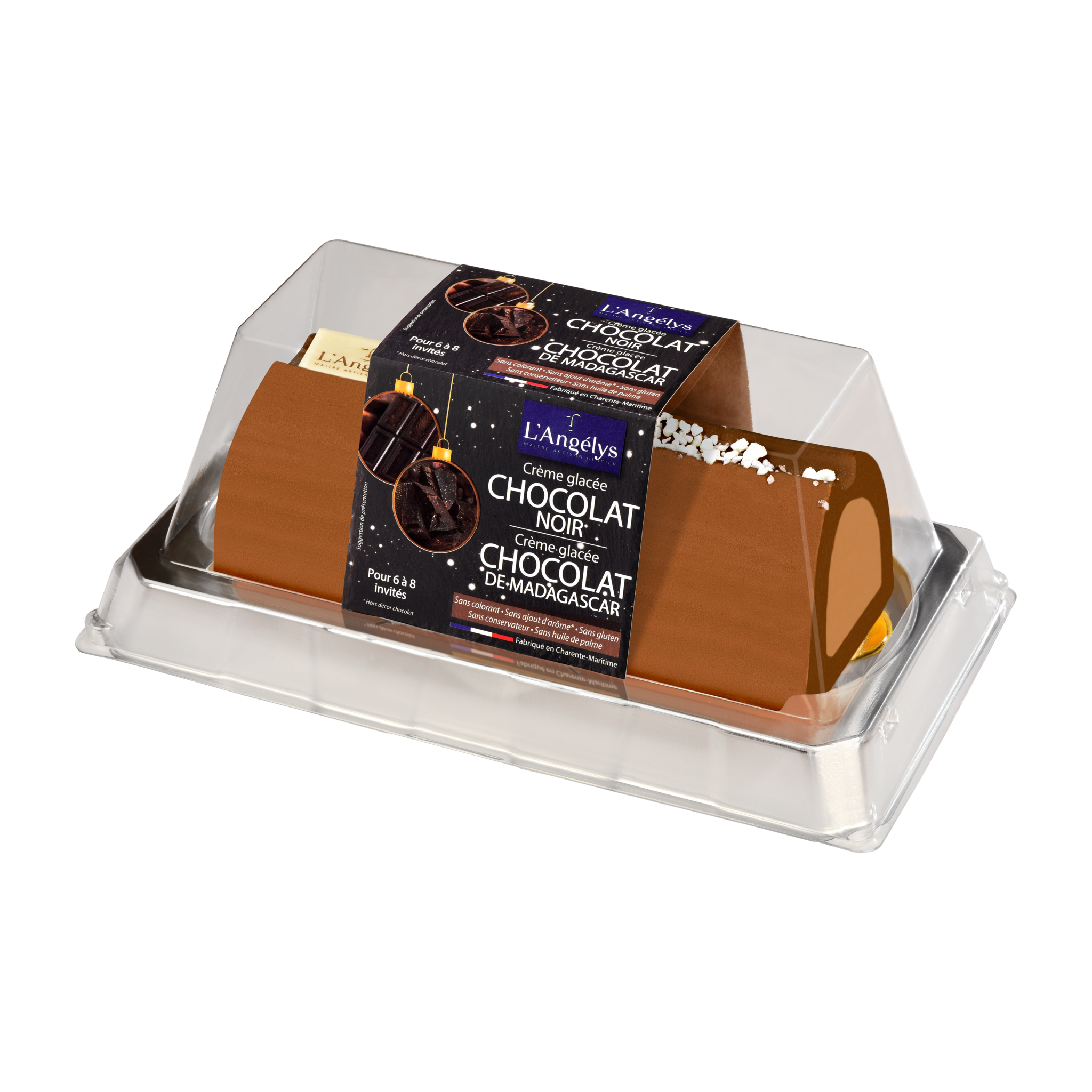 L'ANGELYS Bûche glacée chocolat noir 6-8 parts 500g