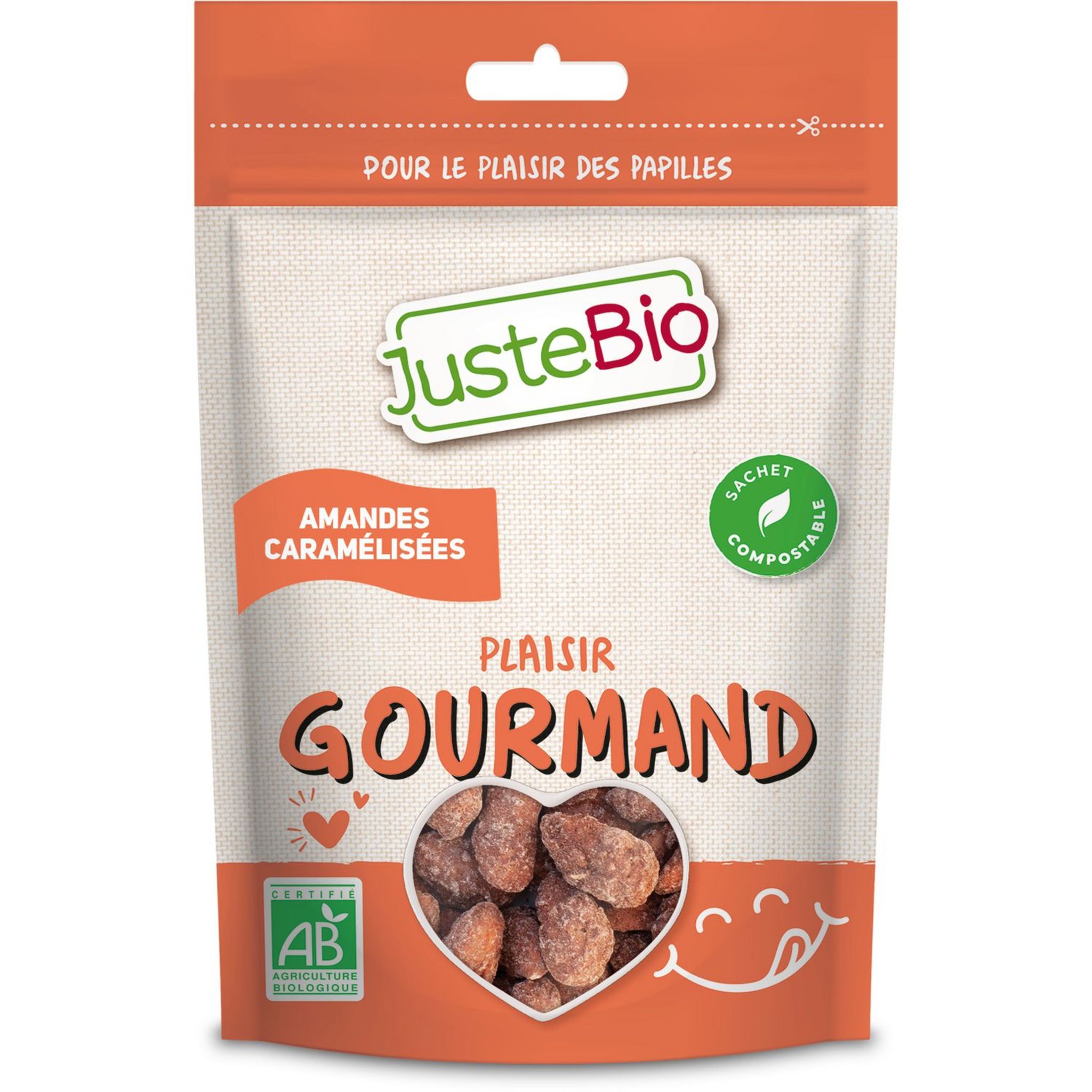 JUSTE BIO Amandes caramélisées bio 150g