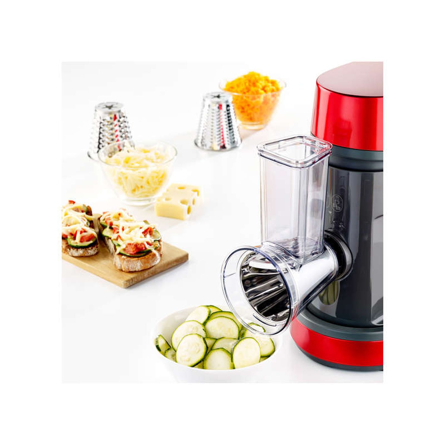 Voir la diapositive 2 : MOULINEX Robot pâtissier multifonction avec hachoir - QA513G10 - Rouge