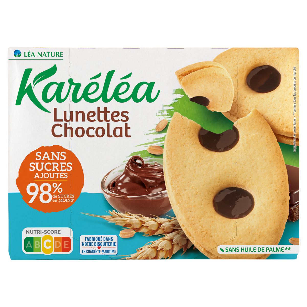 KARELEA Biscuits lunettes chocolat noir sans sucres ajoutés sans huile de palme 175g