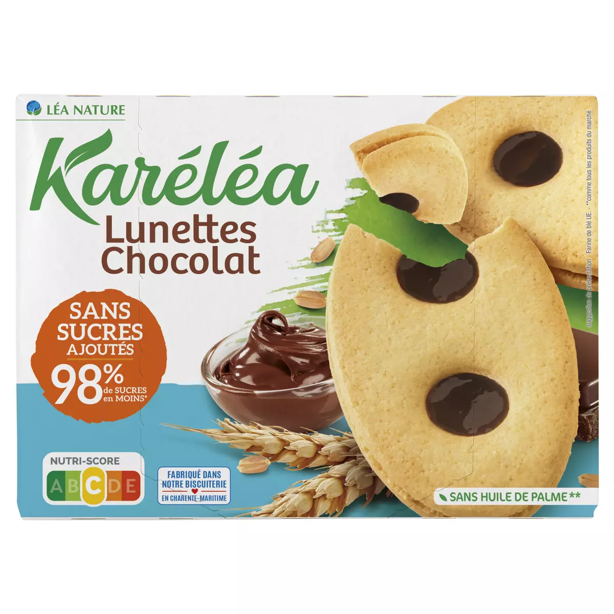 KARELEA Biscuits lunettes chocolat noir sans sucres ajoutés sans huile de palme 175g