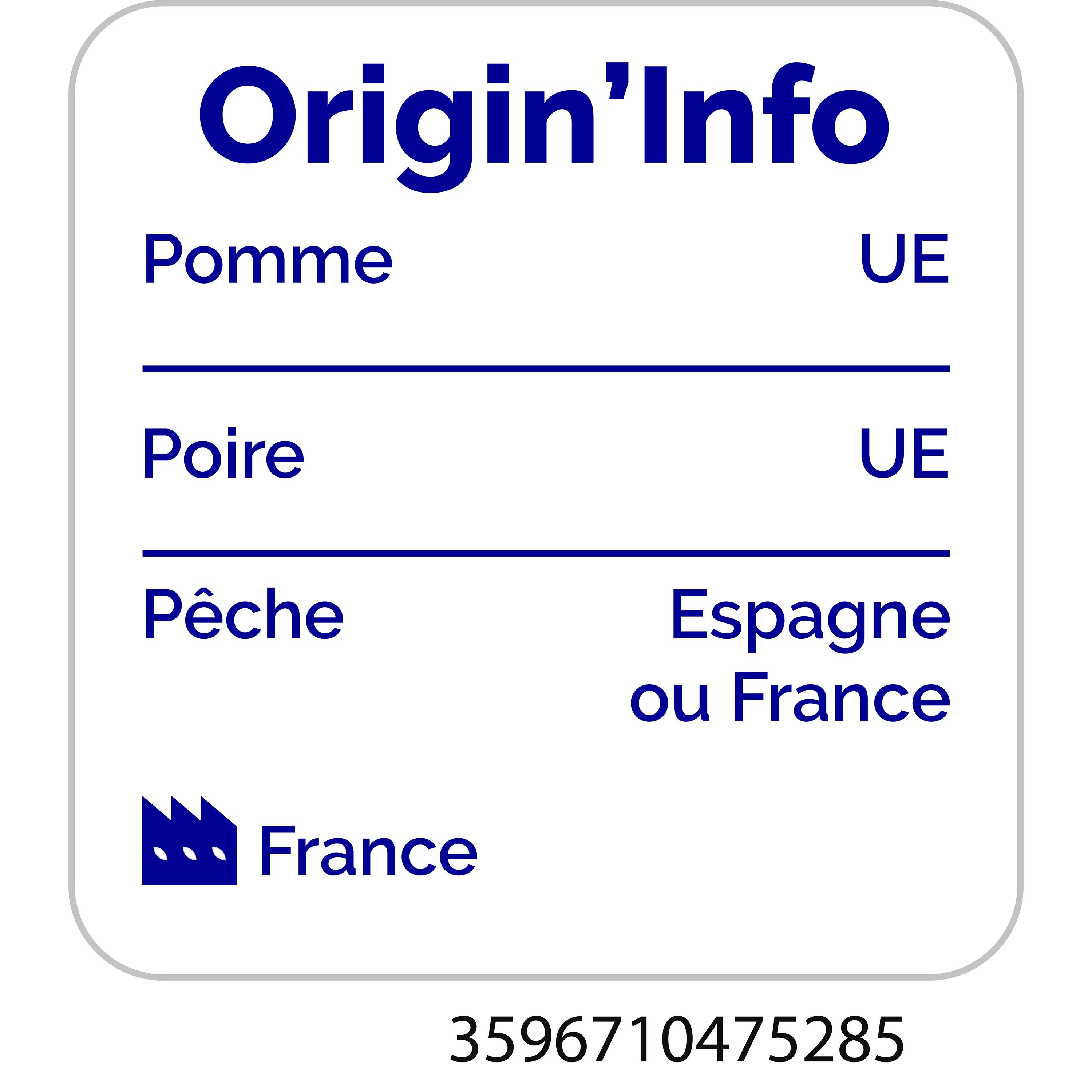 Voir la diapositive 2 : AUCHAN BIO Pur jus de fruits du verger bouteille verre 1l