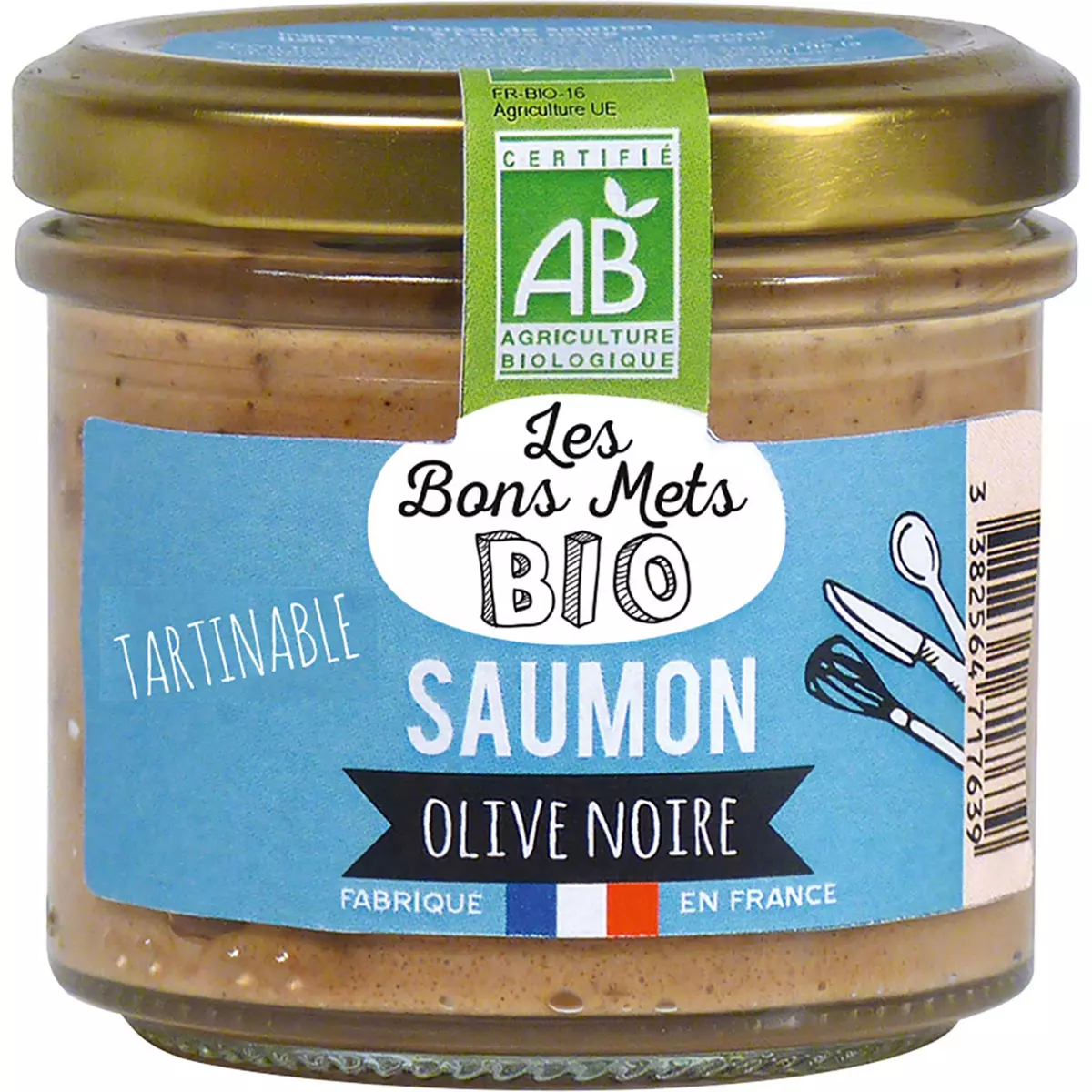 LES BONS METS BIO Tartinable saumon olive noire 90g