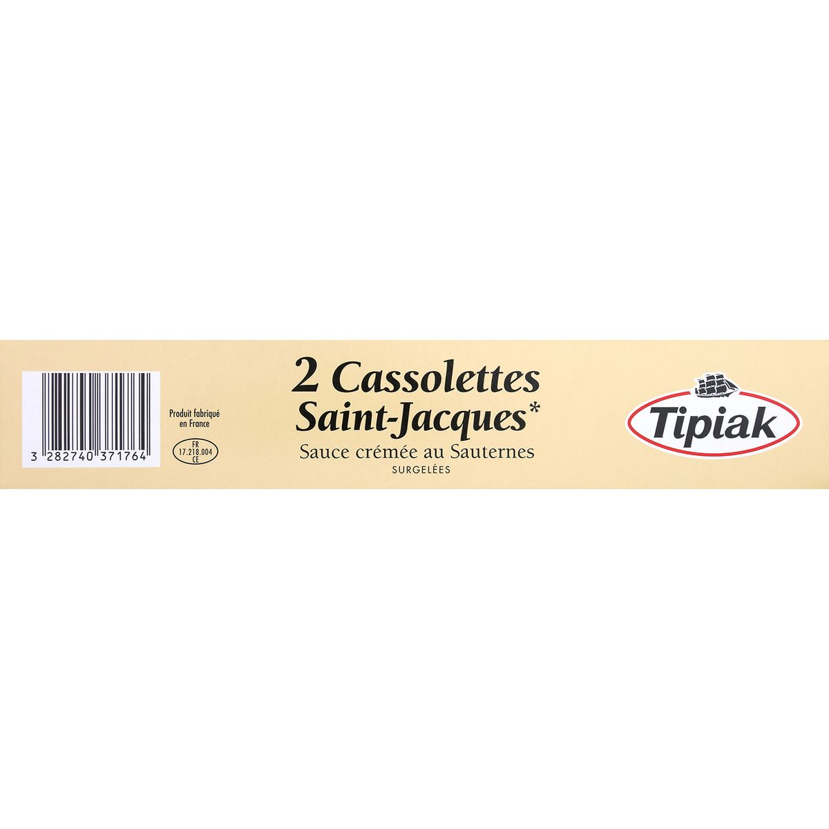 TIPIAK Cassolettes de Saint-Jacques sauce crémée au Sauternes 2 pièces 220g