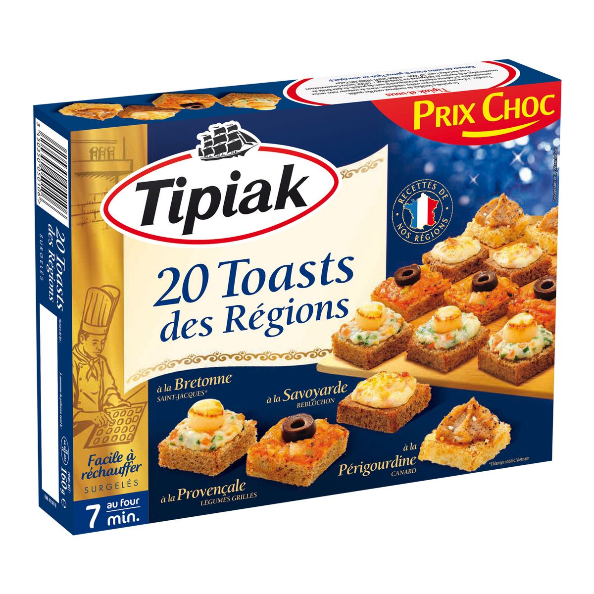 TIPIAK 20 TOASTS DES REGIONS 20 pièces 160g