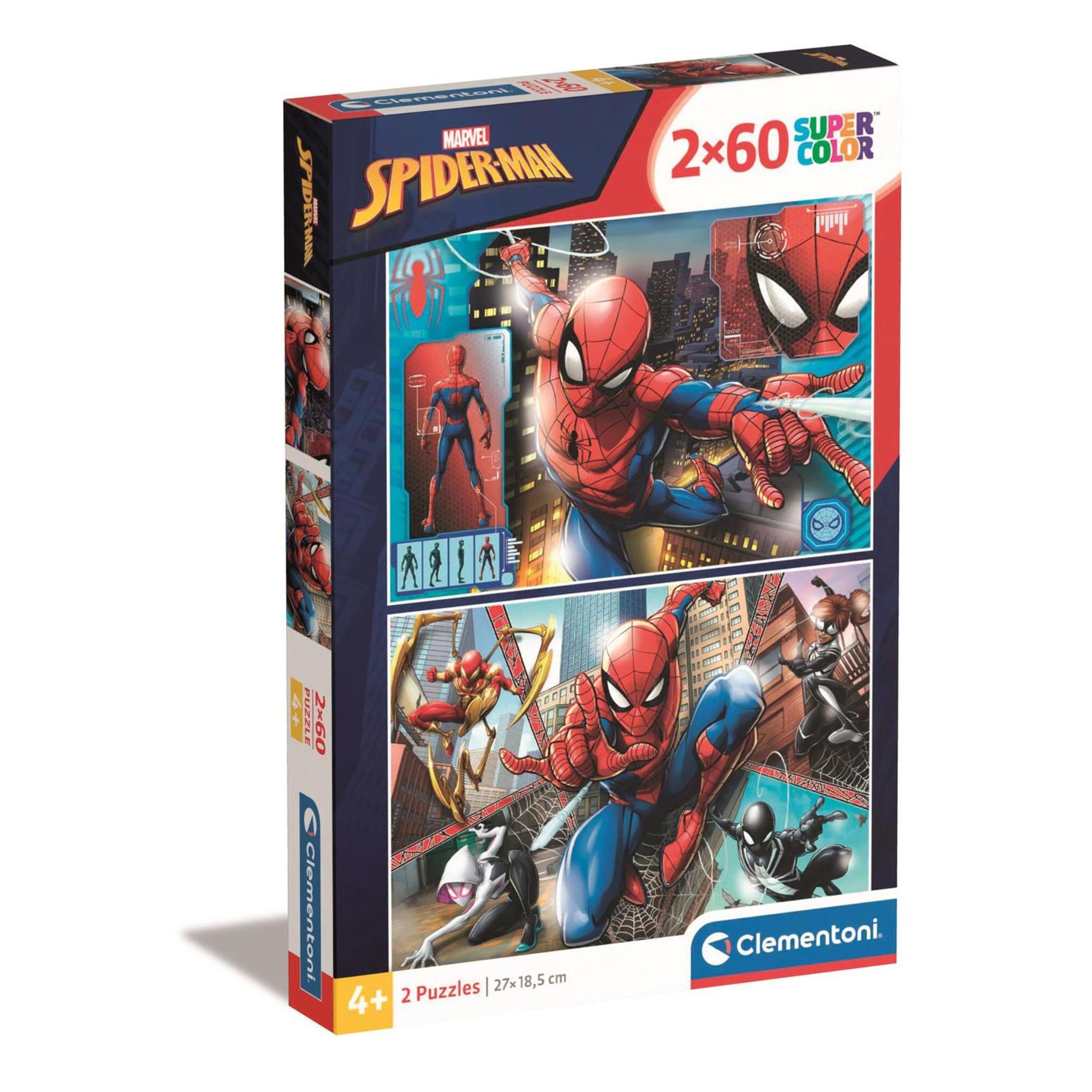 CLEMENTONI Puzzle 2x60 pièces Supercolor Spidey
