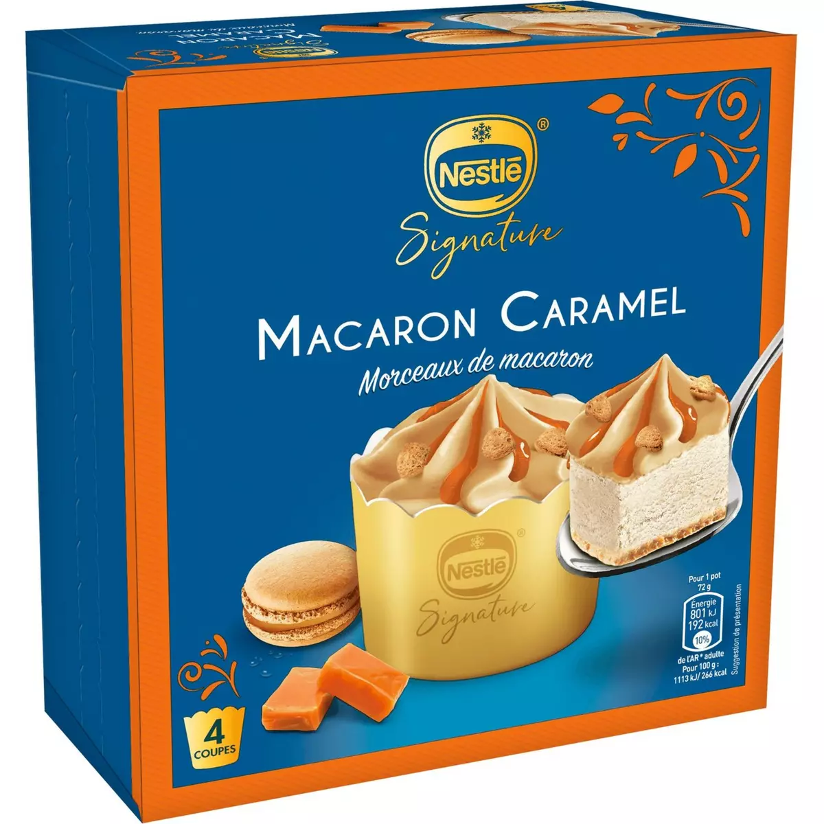 NESTLE Coupe glacée macaron caramel au beurre salé 4 coupes 288g