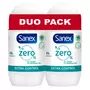 SANEX Zéro% Déodorant bille extra efficacité sans sels d'aluminium 2x50ml