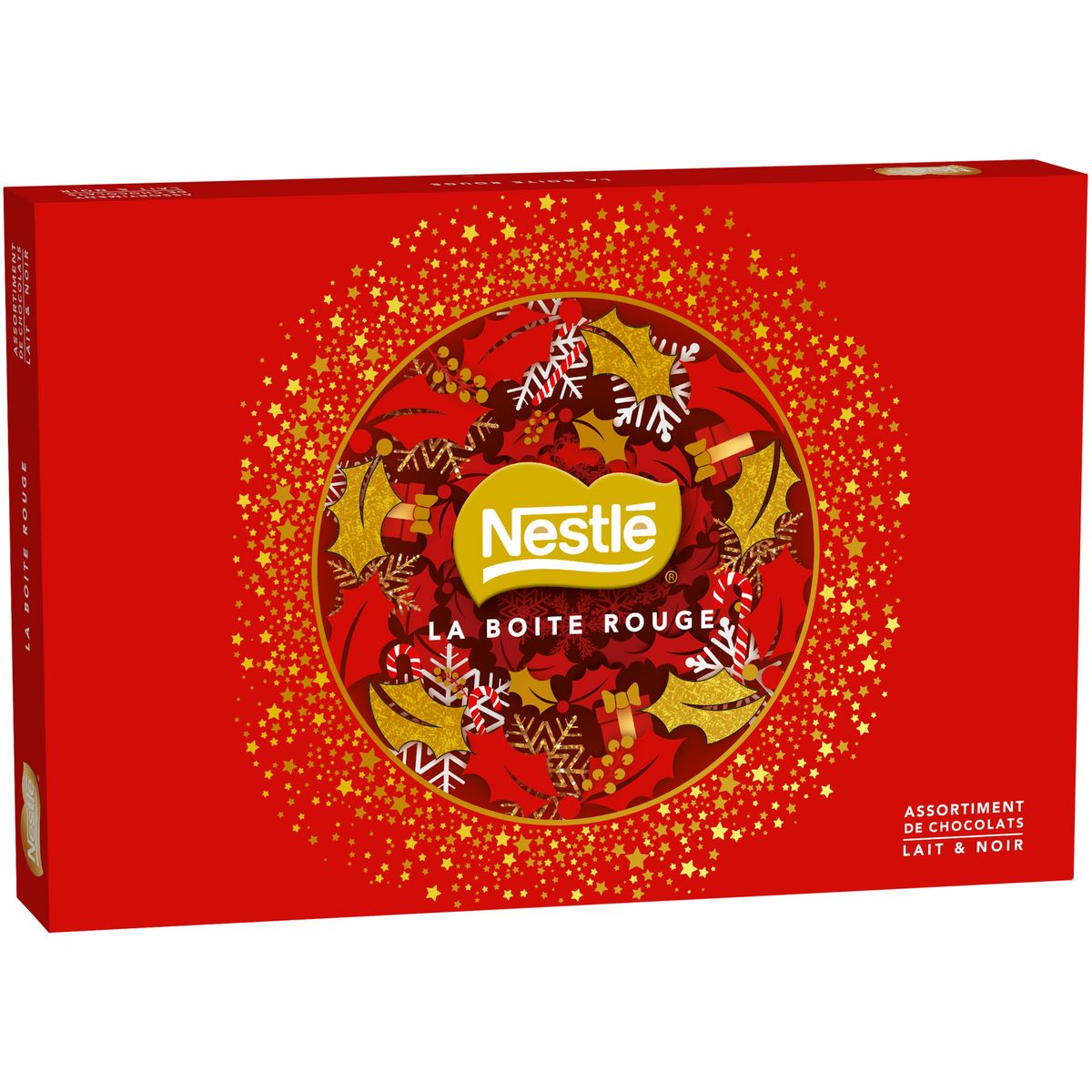 NESTLE La Boîte Rouge assortiment de chocolats au lait et noirs 22 pièces 400g