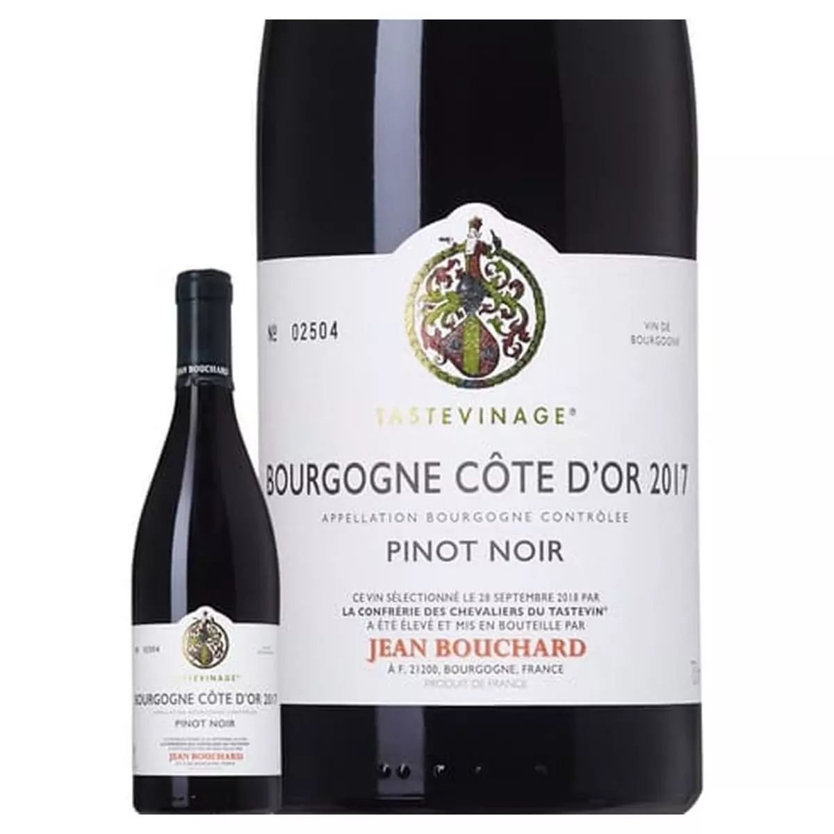 Vin rouge AOP Bourgogne Côte d'Or Jean Bouchard Tastevinage 2017 75cl