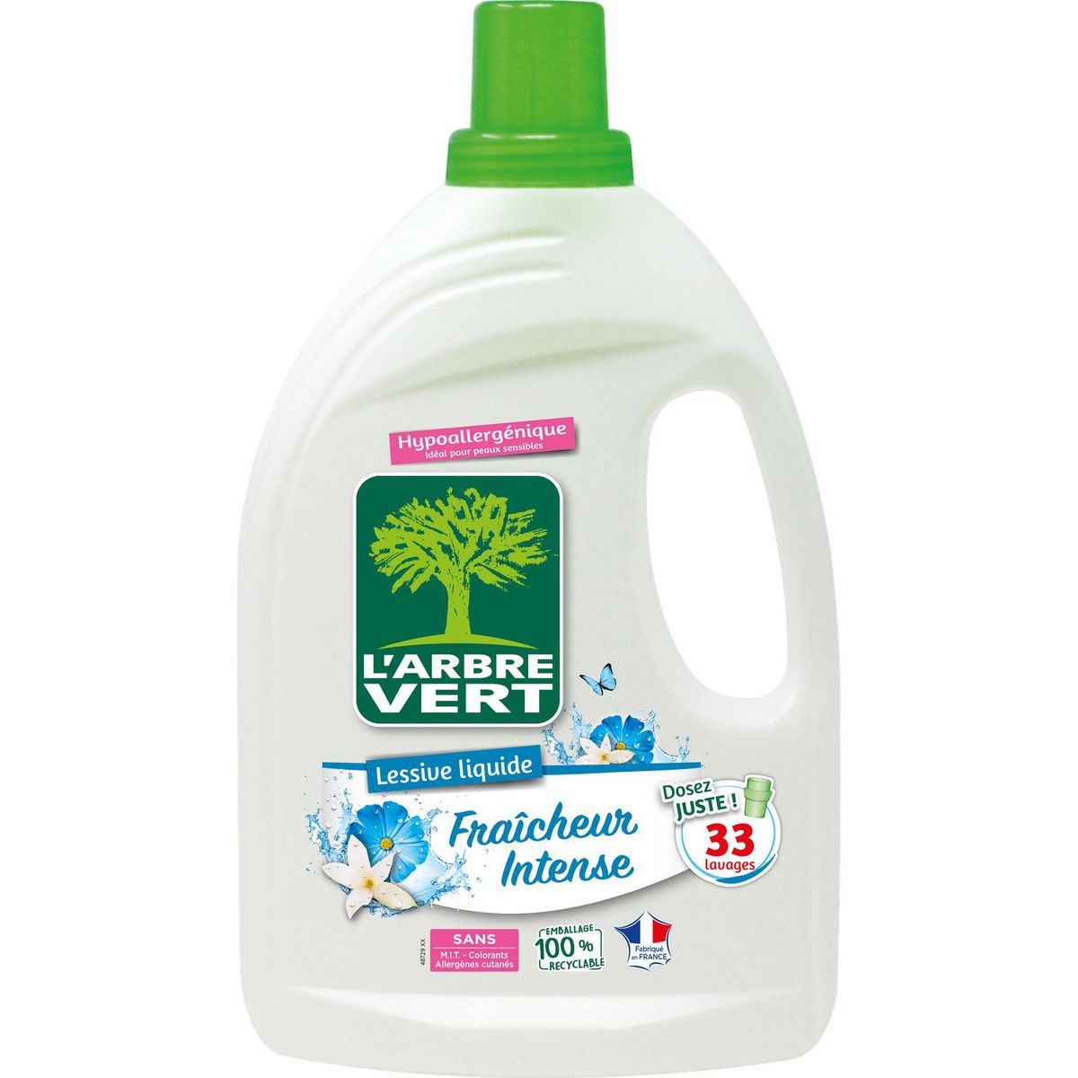 L'ARBRE VERT Lessive liquide brise hivernal hypoallergénique 33 lavages 1,5l