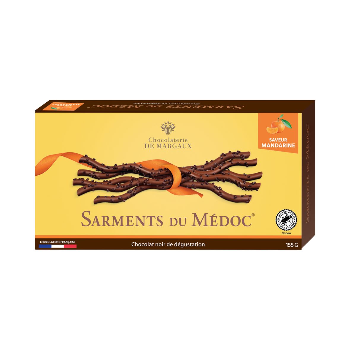 CHOCOLATERIE DE MARGAUX Sarments du Médoc chocolat noir et mandarine 155g