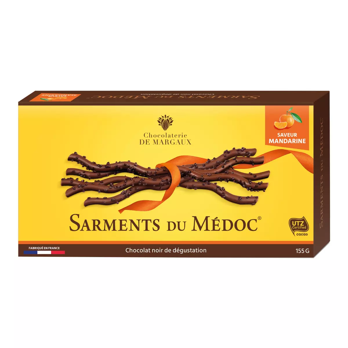 CHOCOLATERIE DE MARGAUX Sarments du Médoc chocolat noir et mandarine 155g