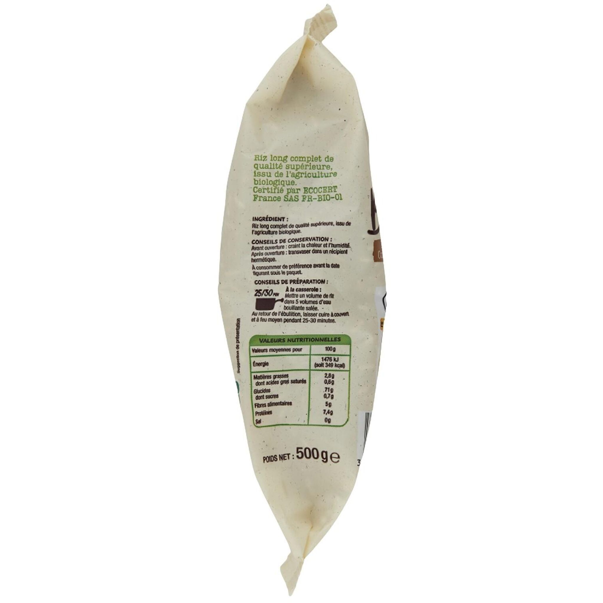 Voir la diapositive 2 : AUCHAN BIO Riz complet 500g