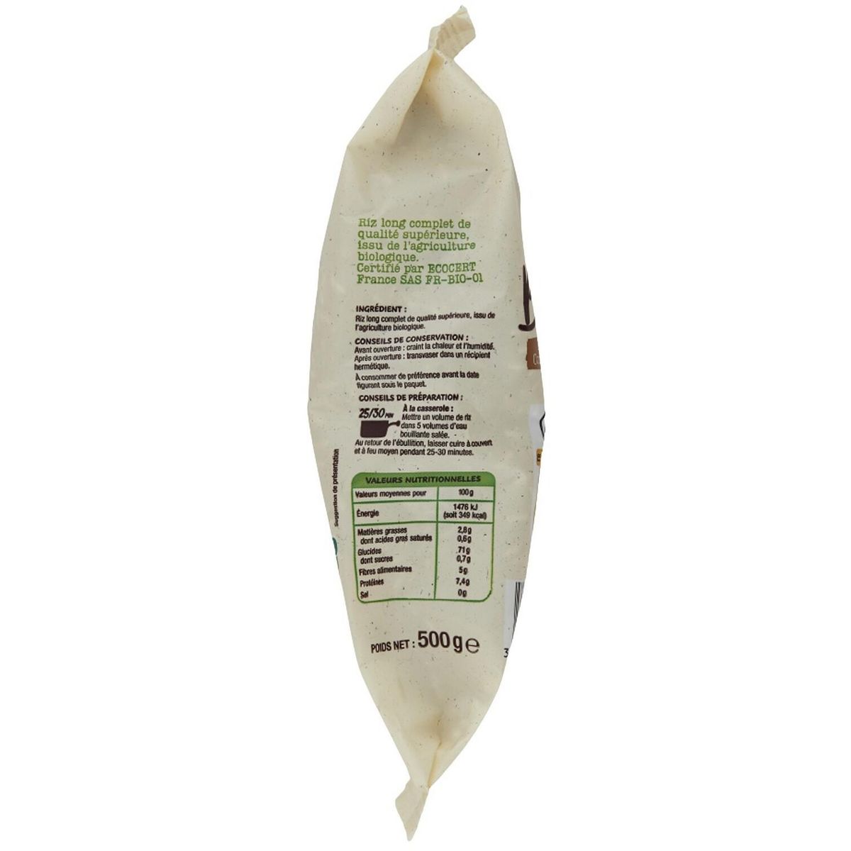 AUCHAN BIO Riz complet 500g